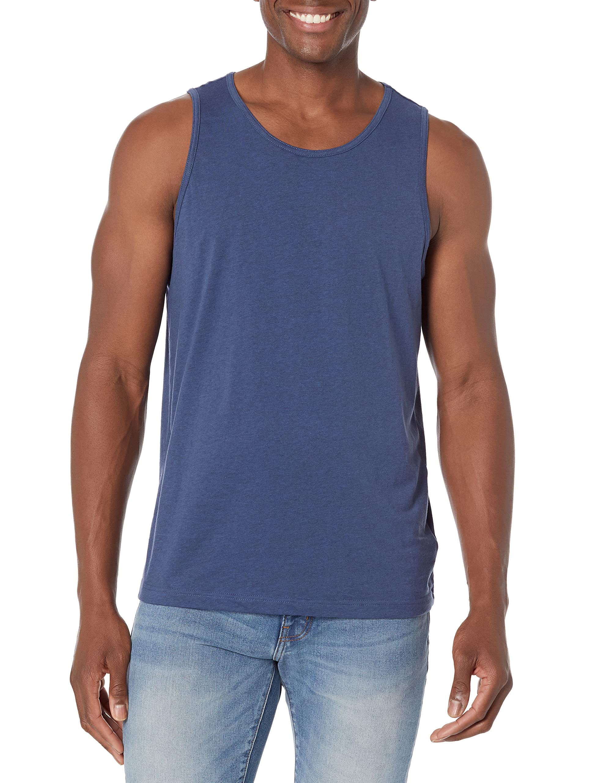 Amazon Essentials Men's Regular-Fit Tank Top Undershirt - Breathable Cotton Blend for Casual Wear, Gym & Layering