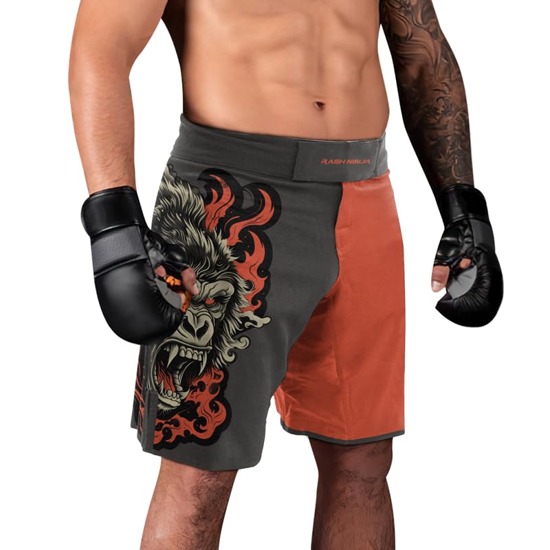 Men's Gorilla Fight Compression Shorts - MMA, BJJ, Jiu Jitsu, No Gi Grappling Training Shorts for Combat Sports & Gym Workouts