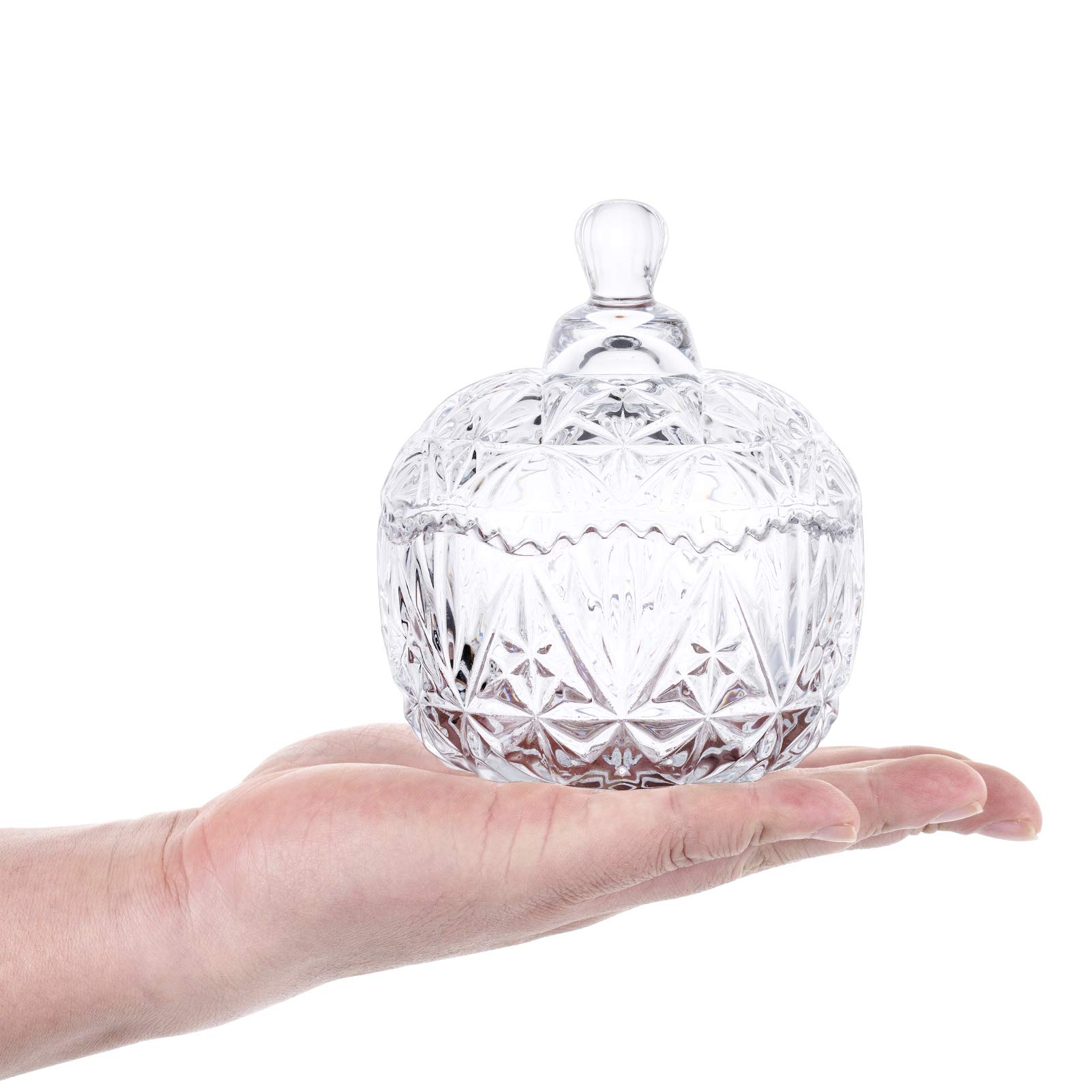 Crystal Candy Jar with Lid - Elegant Candy Bowl for Wedding & Party Buffet Display