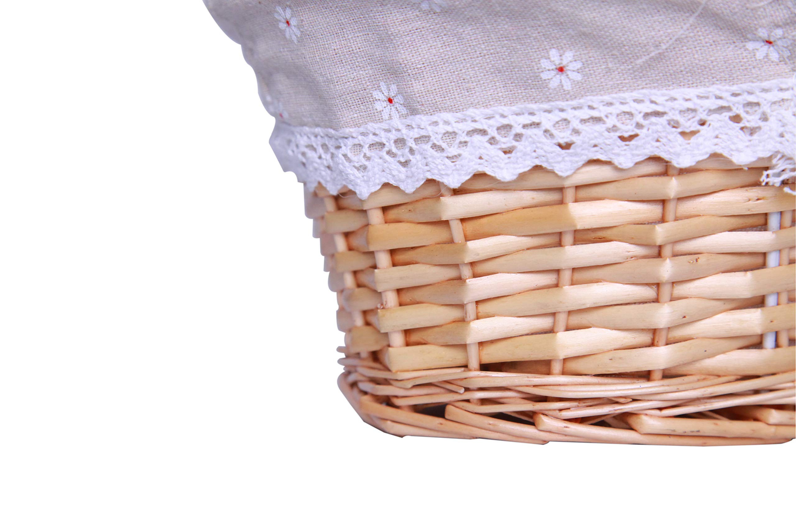 Oypeip Wicker Basket - Natural Willow Woven Oval Storage Basket with Handle for Picnic, Easter, Wine, Egg Gathering & Wedding - Perfect for Home Decor, Gift Giving & Outdoor Activities