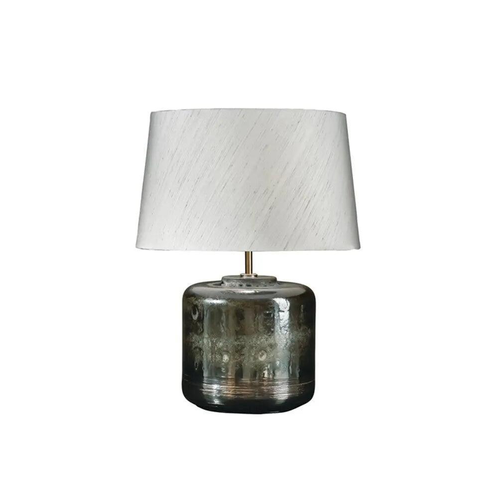 Elstead Lighting Columbus Tall Ceramic Table Lamp - Modern Home Decor for Living Room, Bedroom & Office - Elegant LED Table Light with Fabric Shade