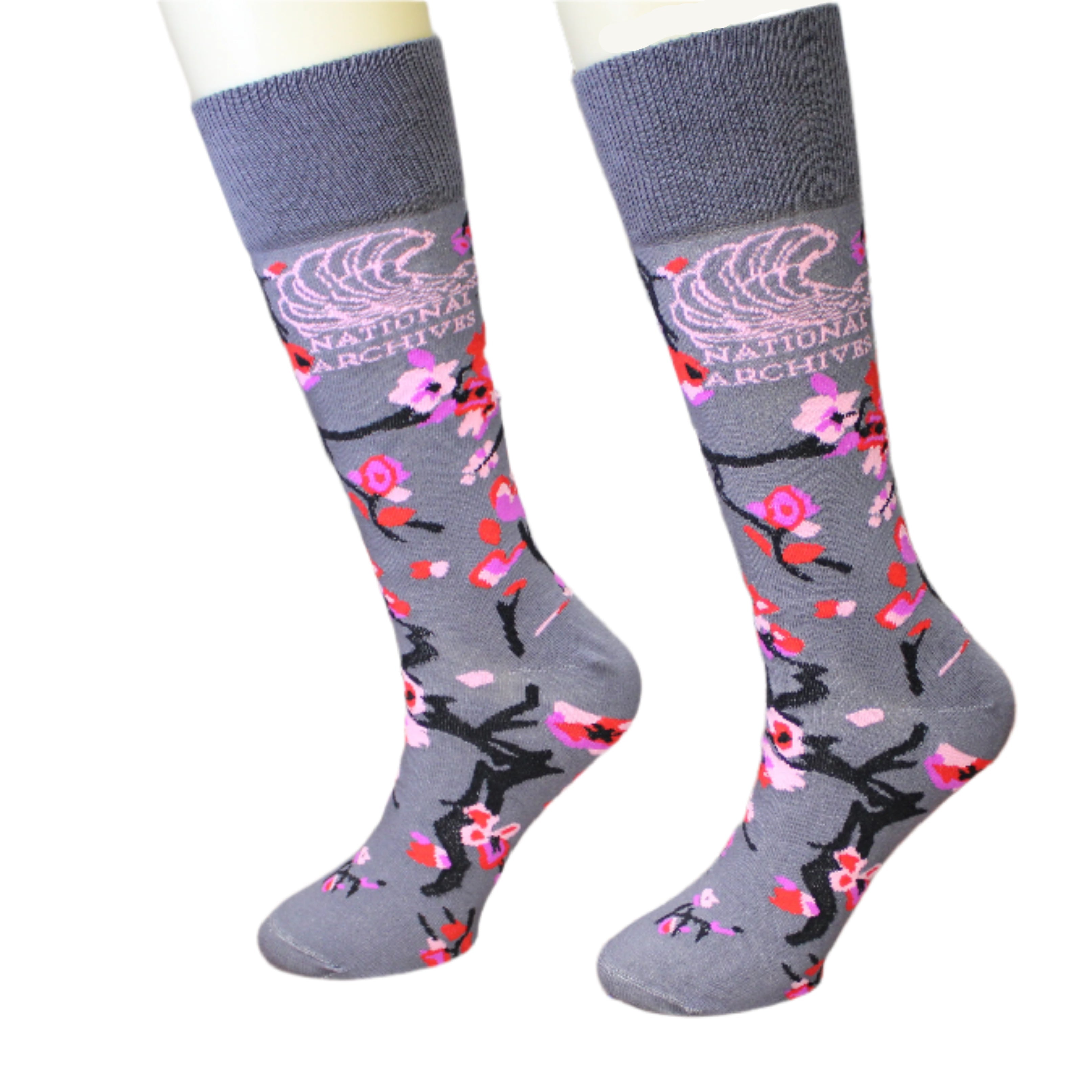 Cherry Blossom Rose Floral Art Socks - Women's Fashion Knee High Socks for Spring, Casual Wear, and Gift Giving