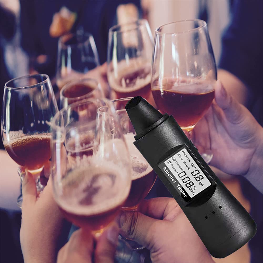 GREENWON Professional Breathalyzer & Alcohol Tester - Portable Mini Drug Test Device with Titanium Gray Finish | Accurate BAC Detection for Personal, Workplace & Road Safety Use