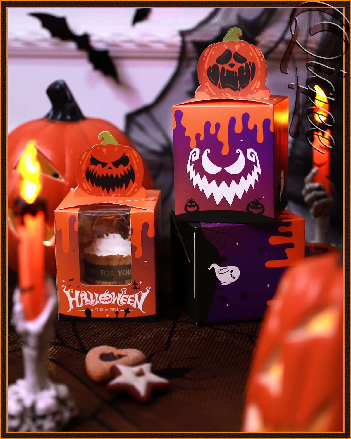 Halloween Cupcake Boxes 60pcs with Window - 3.7
