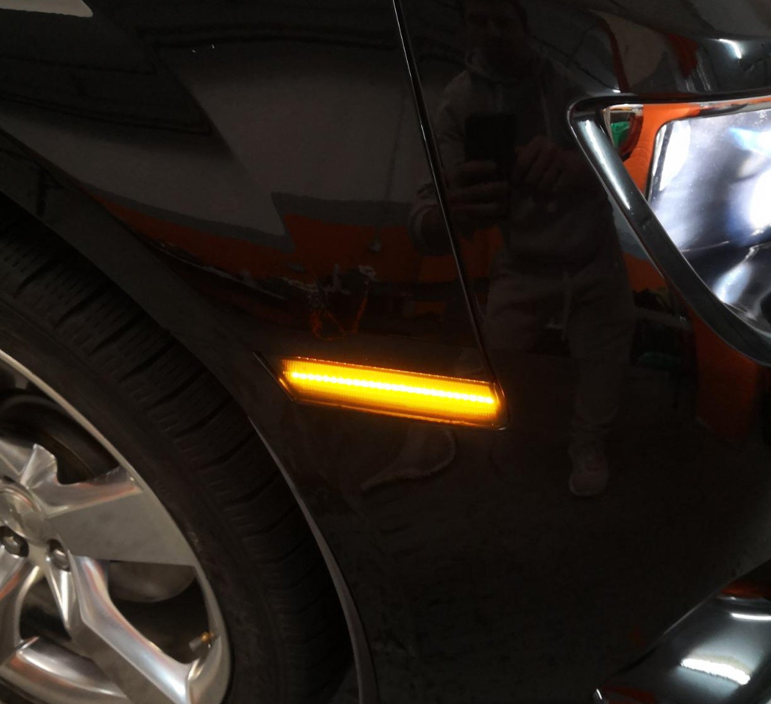 2010-2015 Chevy Camaro Clear Lens LED Side Marker Lights - Amber Front & Red Rear - Durable Replacement for Enhanced Visibility (Perfect for Night Driving & Custom Car Modifications)