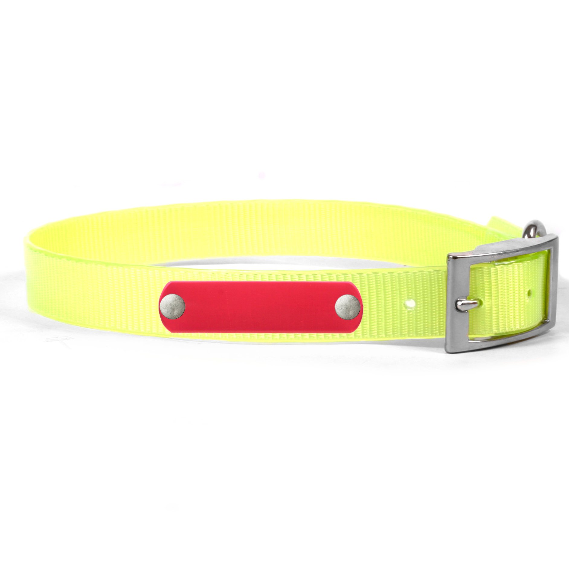 **Custom Engraved Waterproof Dog Collar with Name Plate - Large Size #23 for Labs, Retrievers & Big Breeds (Yellow & Pink Options) - Perfect for Outdoor Adventures, Hiking & Daily Walks**