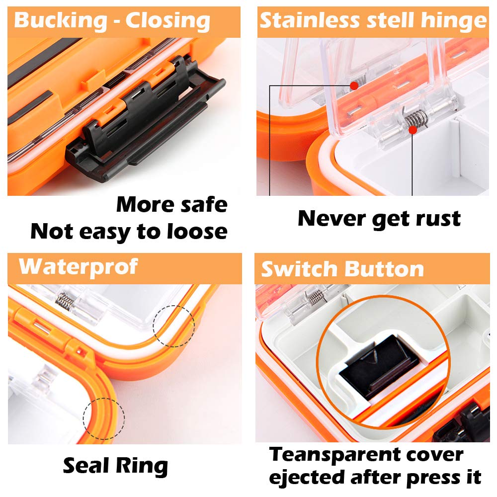 YUKI Fishing Lure Box - Thick Plastic Tackle Organizer for Fly & Casting Fishing - Perfect for Vest Storage