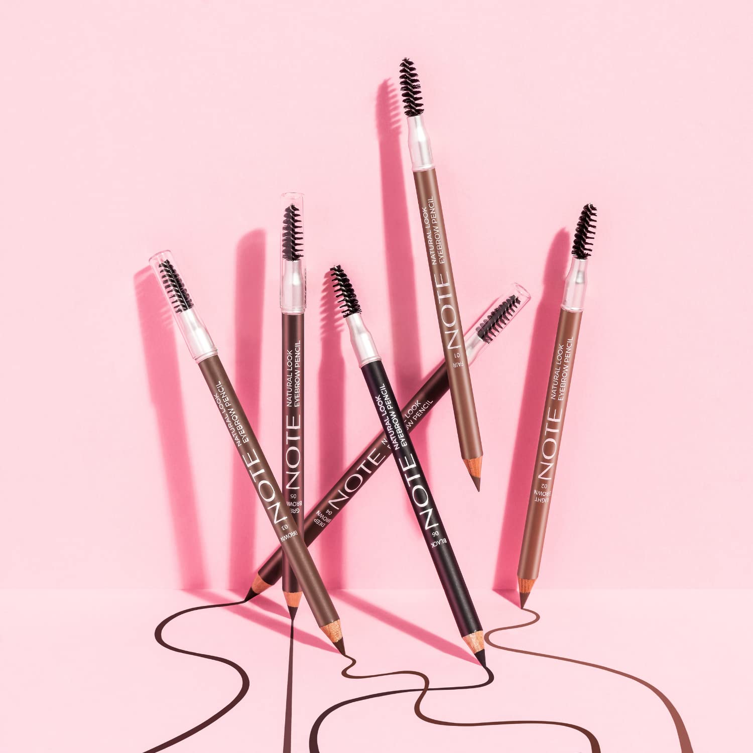 2 in 1 Natural Look Eyebrow Pencil & Brush - Waterproof Wooden Eyebrow Pencil with Spoolie for Matte Finish | Perfect for Daily Makeup, Professional Salon Use & Travel | Black Shade for Natural Brows