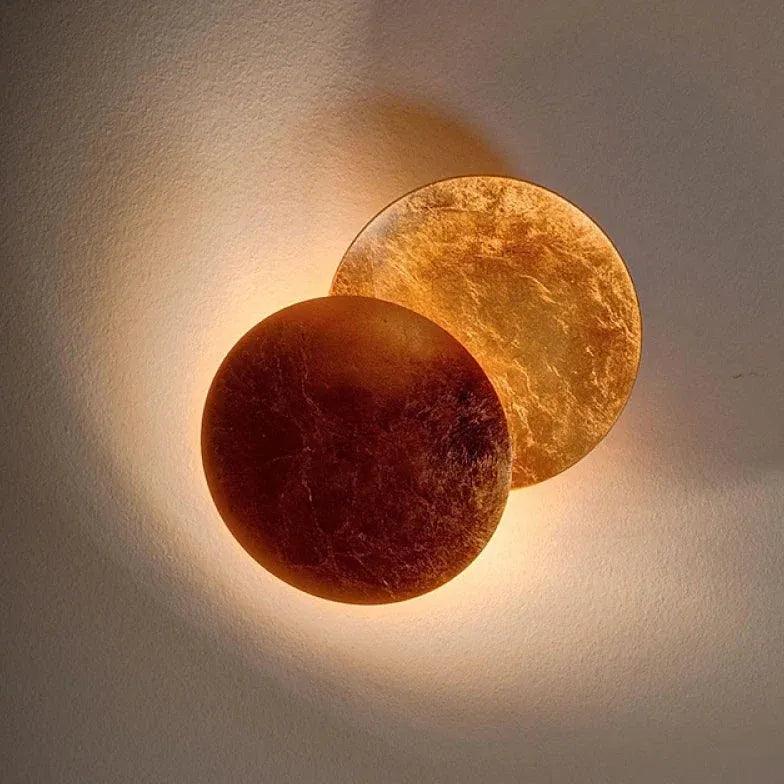 Double Moon Round LED Modern Wall Light - Sleek Contemporary Lighting for Living Room, Bedroom & Hallway