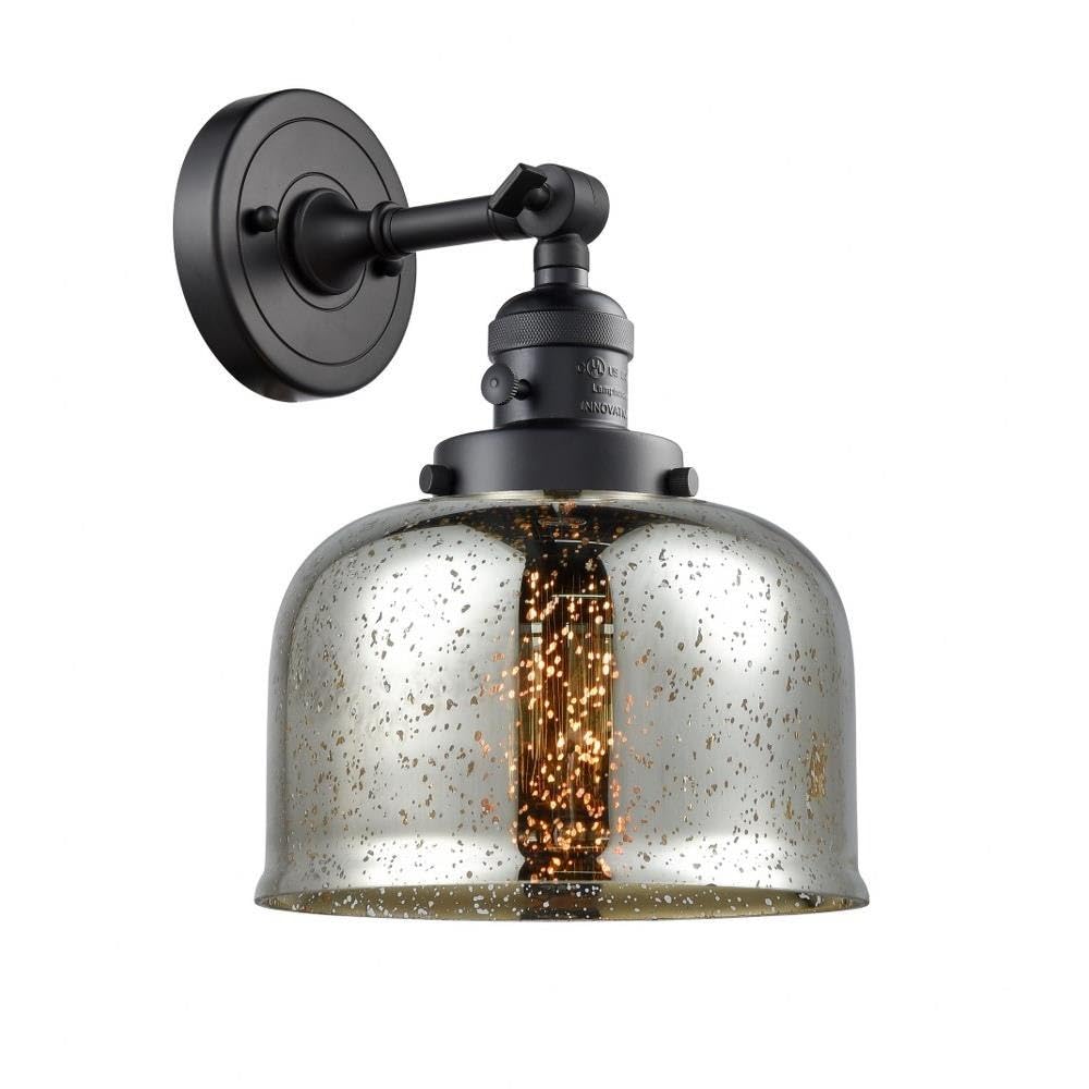 Innovations 203SW-BK-G78 Matte Black Wall Sconce Light Fixture with 3-Way High/Low/Off Switch - Perfect for Bedroom, Hallway, and Living Room Lighting
