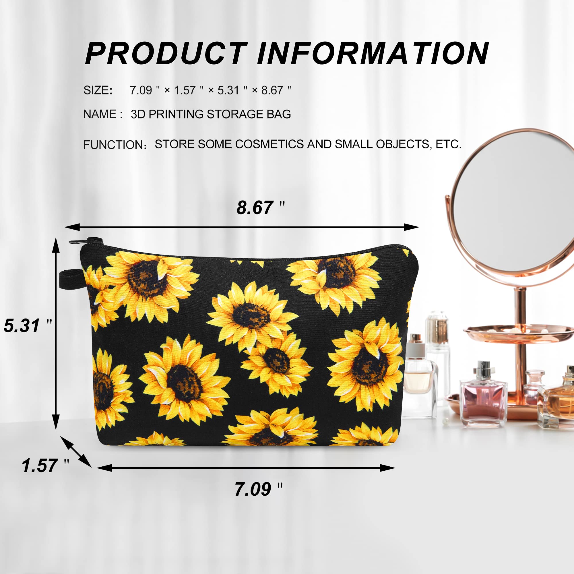 SellyFelly Women's Waterproof Travel Makeup Bag - Portable Cosmetic Pouch for Purse & Toiletry Organizer - Perfect for Travel, Gym & Daily Essentials Storage