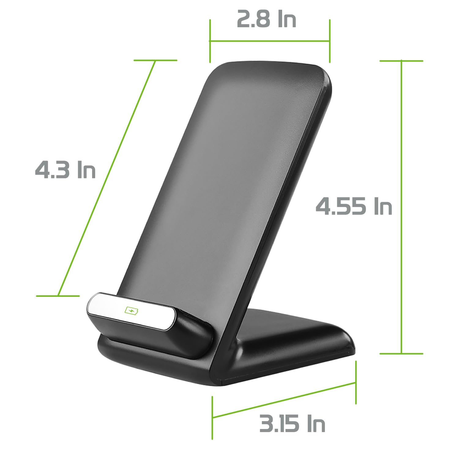 Cellet Ultra Slim Wireless Charger & Phone Stand - Fast Charging Qi-Certified Universal Charging Pad for iPhone, Samsung, Galaxy - Perfect for Home, Office & Travel