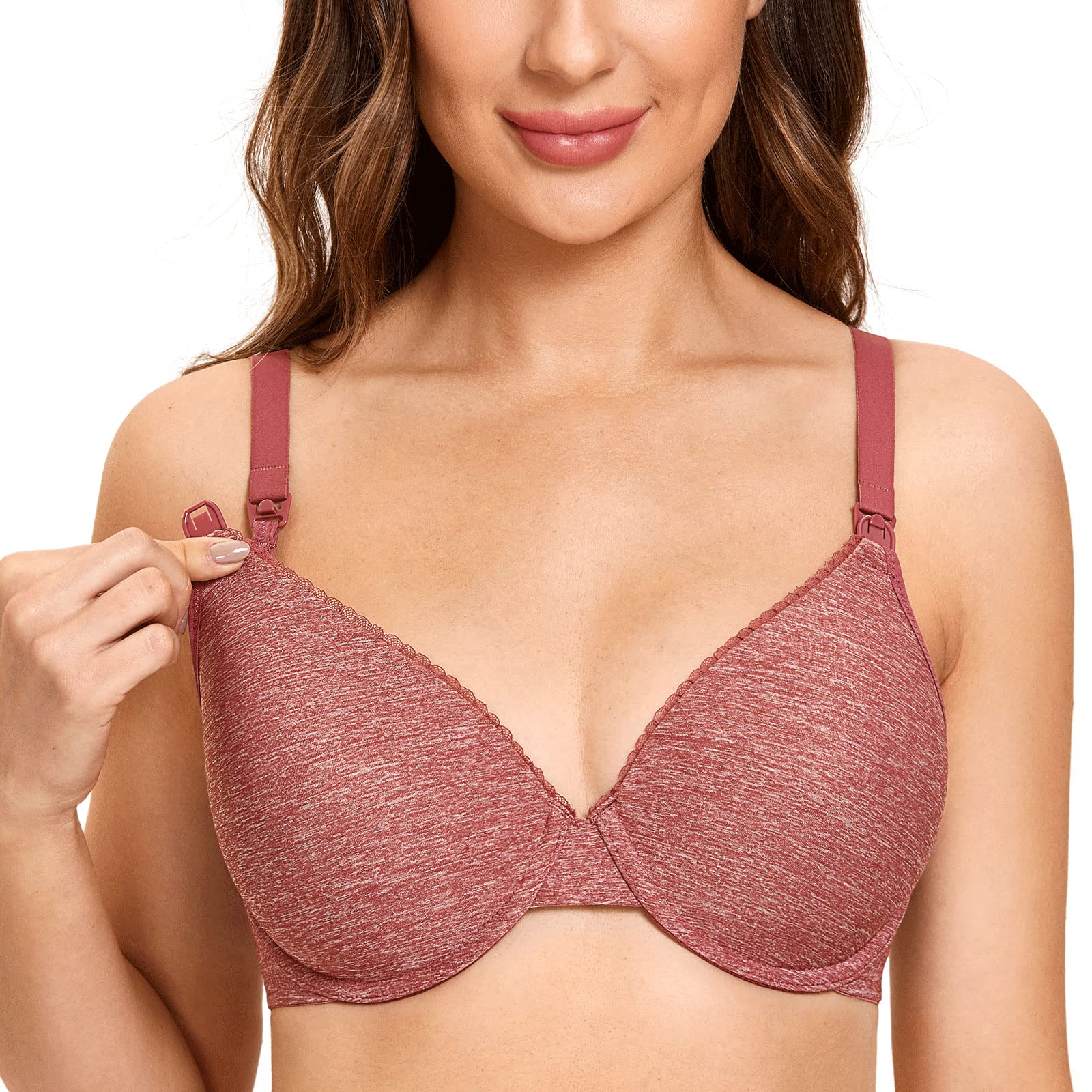 Gratlin Women's Underwire Nursing Bra - Full Coverage Lightly Padded Maternity Bra for Breastfeeding - Comfortable Support for Pregnancy & Postpartum - Perfect for Daily Wear, Workouts and Nursing at Home