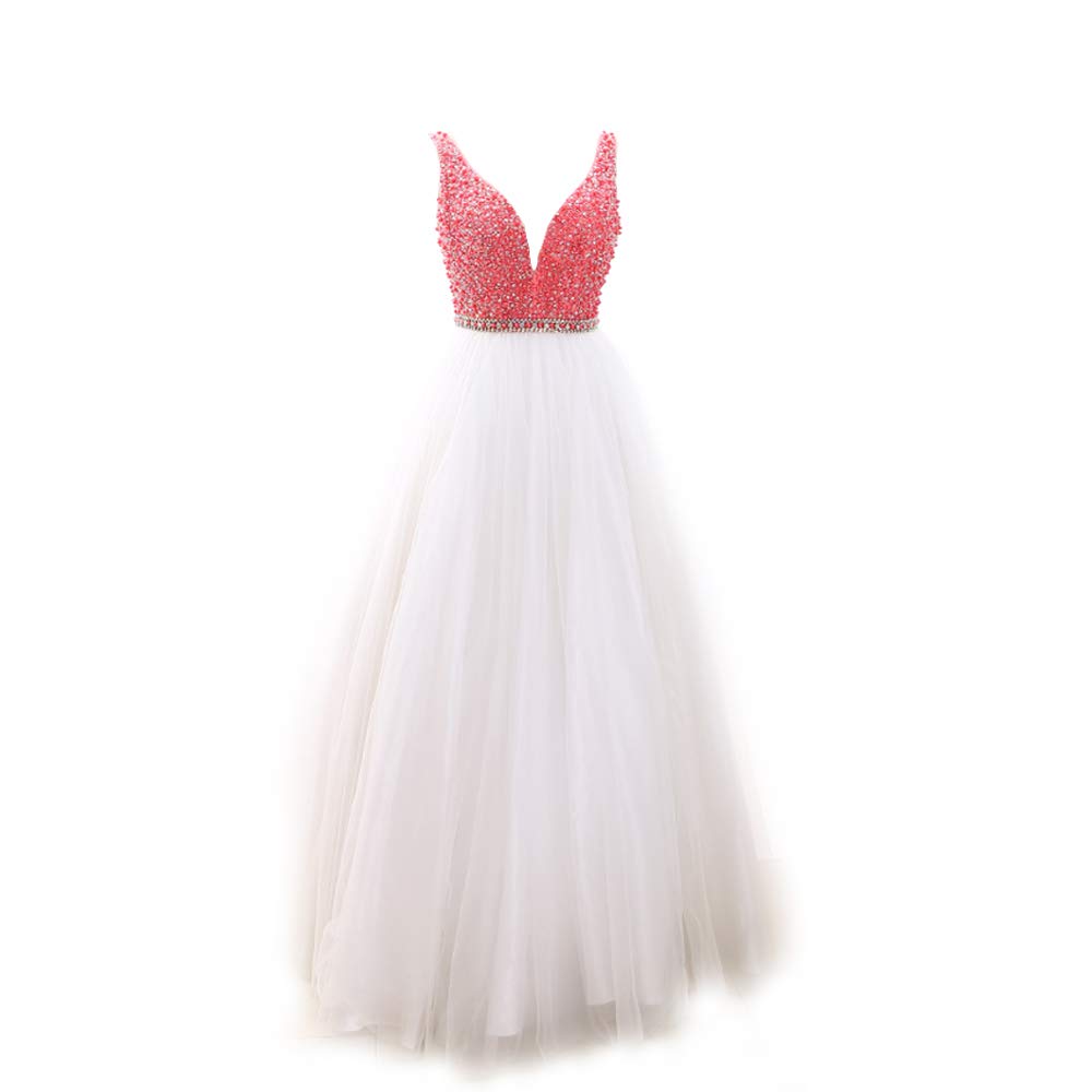 Beautyoung Long Sexy V-Neck Prom Dresses with Sequins & Beaded Tulle - Elegant Evening Gowns for Homecoming, Formal Dances & Special Occasions