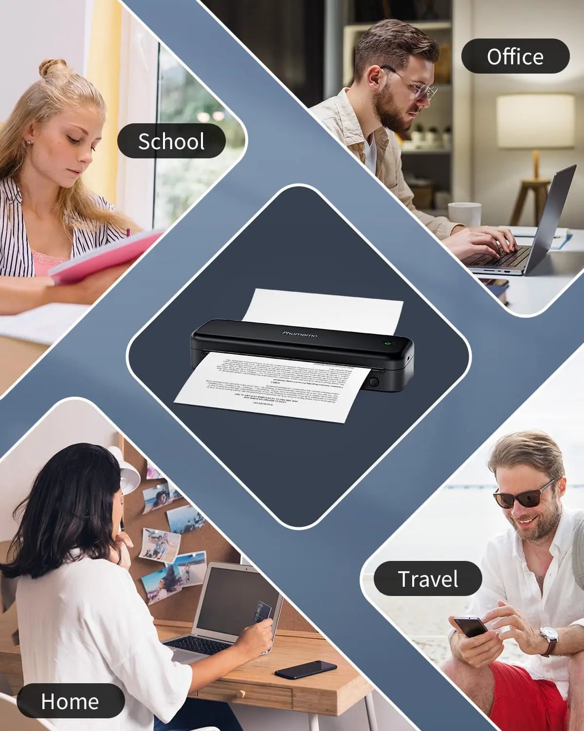 Phomemo M834 Bluetooth Thermal Portable Printer - Wireless Label Maker for Shipping, Receipts & Home Organization | Perfect for Small Business, Retail & DIY Projects