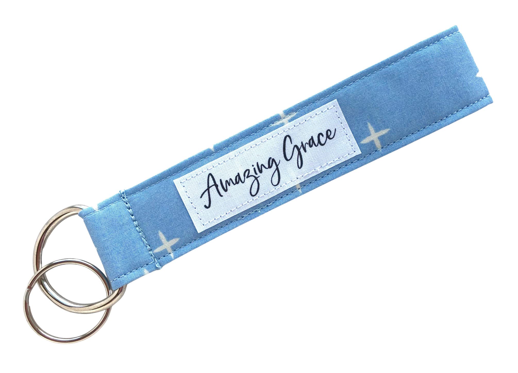 Amazing Grace Wrist Lanyard for Keys - Organic Fabric Wristlet Keychain with Adjustable Strap - Perfect for Work, Gym, Travel & Daily Essentials