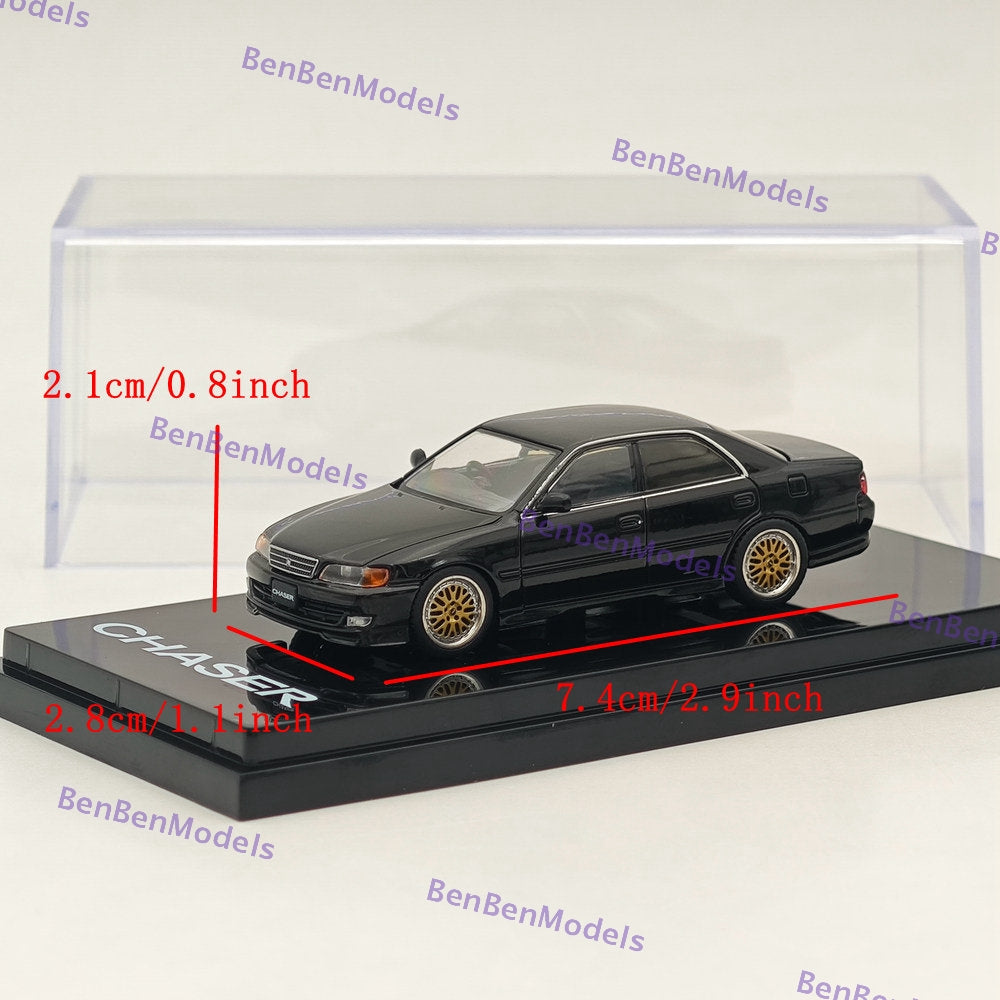 1/64 Scale Hobby Japan Toyota Chaser Tourer V (JZX100) 1998 JDM Style Diecast Model Car HJ644072BK Black - Perfect for Collectors, Display, and Japanese Car Enthusiasts