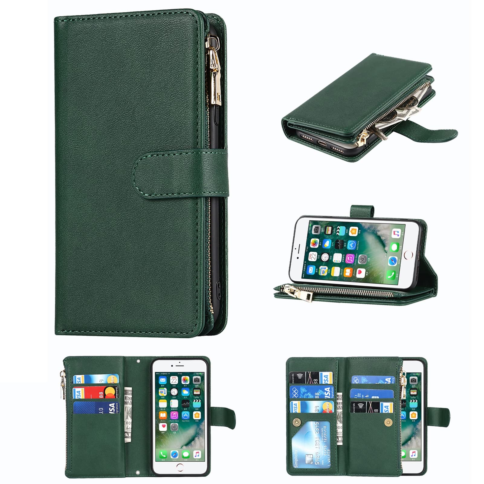 Jaorty Premium PU Leather Wallet Case for iPhone SE 2022/SE 2020/8/7 - 4.7