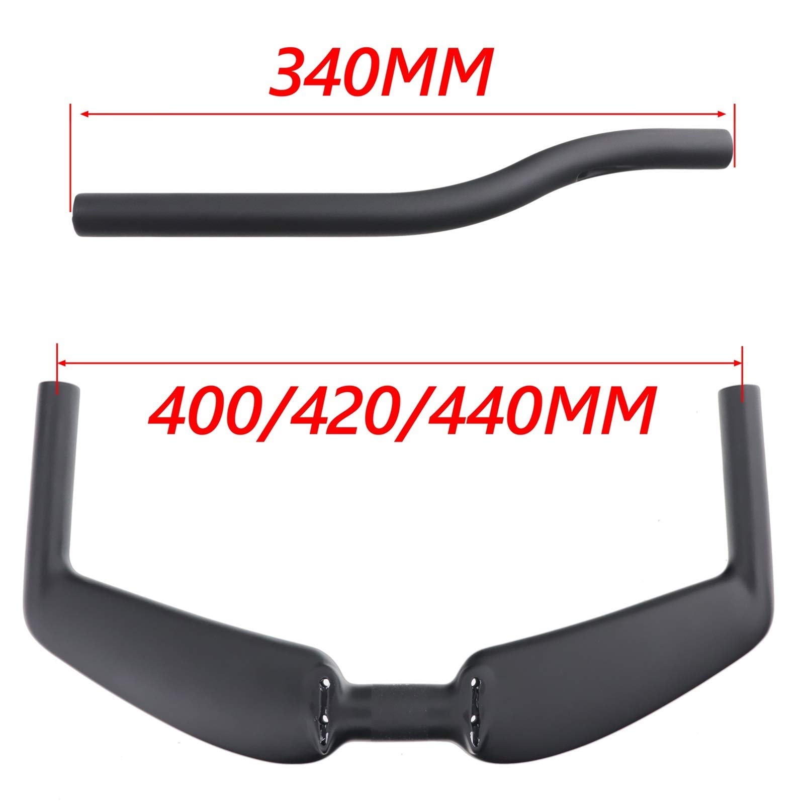 Carbon Time Trial Triathlon Handlebar - 400/420/440mm Integrated Aero Road Bike Handlebar for TT Bikes (Matte/Glossy Finish) - Perfect for Triathlon Racing, Time Trials & Road Cycling Accessories