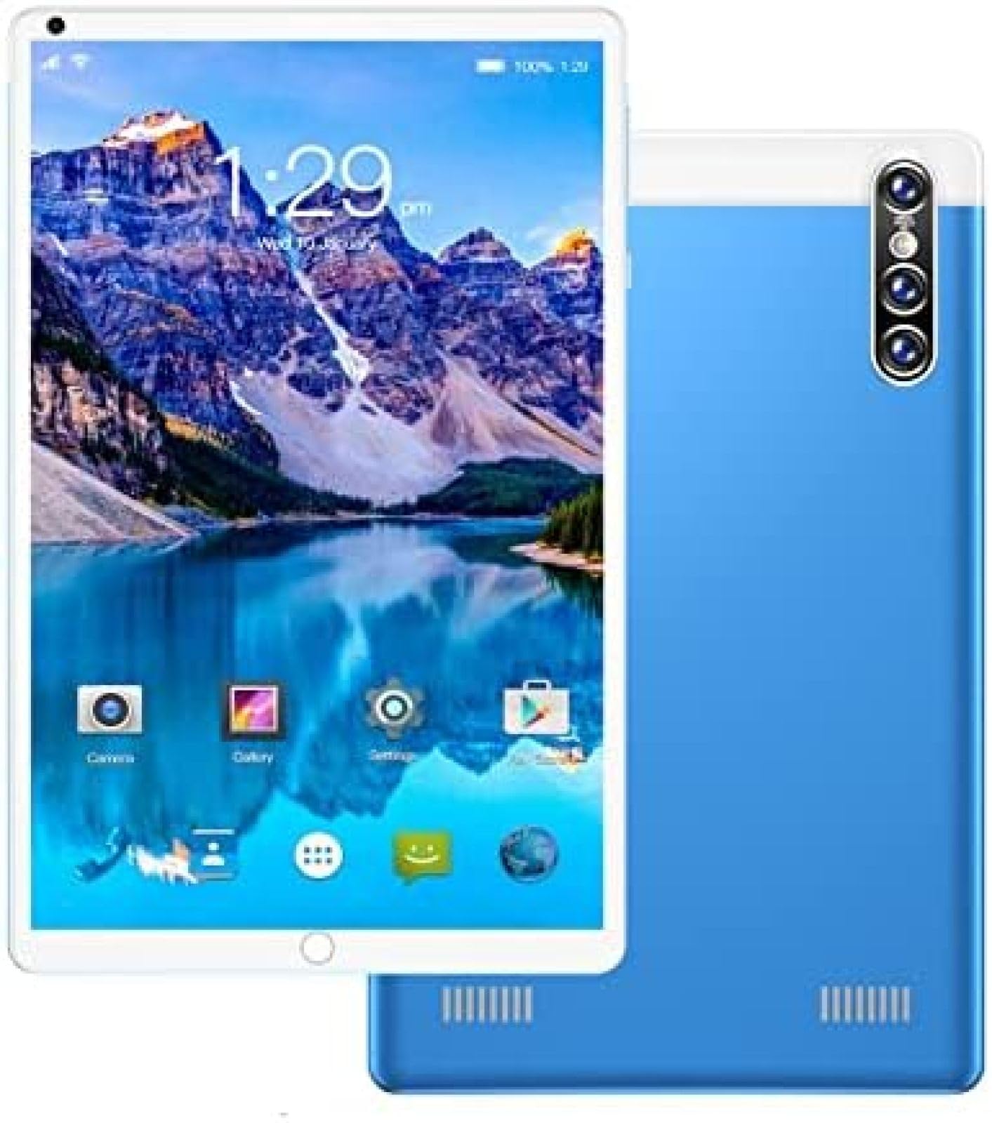 10 Inch Android Tablet - 8GB RAM, 128GB Storage, Octa-Core Processor, IPS HD Display, Dual Speakers with WiFi 2.4/5G & Type-C - Perfect for Work, Study, Streaming & Gaming (Blue)