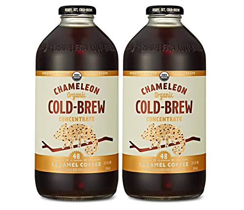 Organic Cold Brew Coffee Concentrate - Caramel Flavor, 32oz (2-Pack) | Premium Iced Coffee for Home, Office & On-The-Go | Smooth & Bold Taste