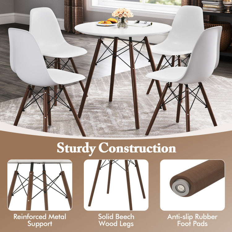 Costway 5-Piece Solid Wood Dining Table Set with Ergonomic Chairs | Modern Kitchen & Dining Room Furniture for Family Meals & Entertaining