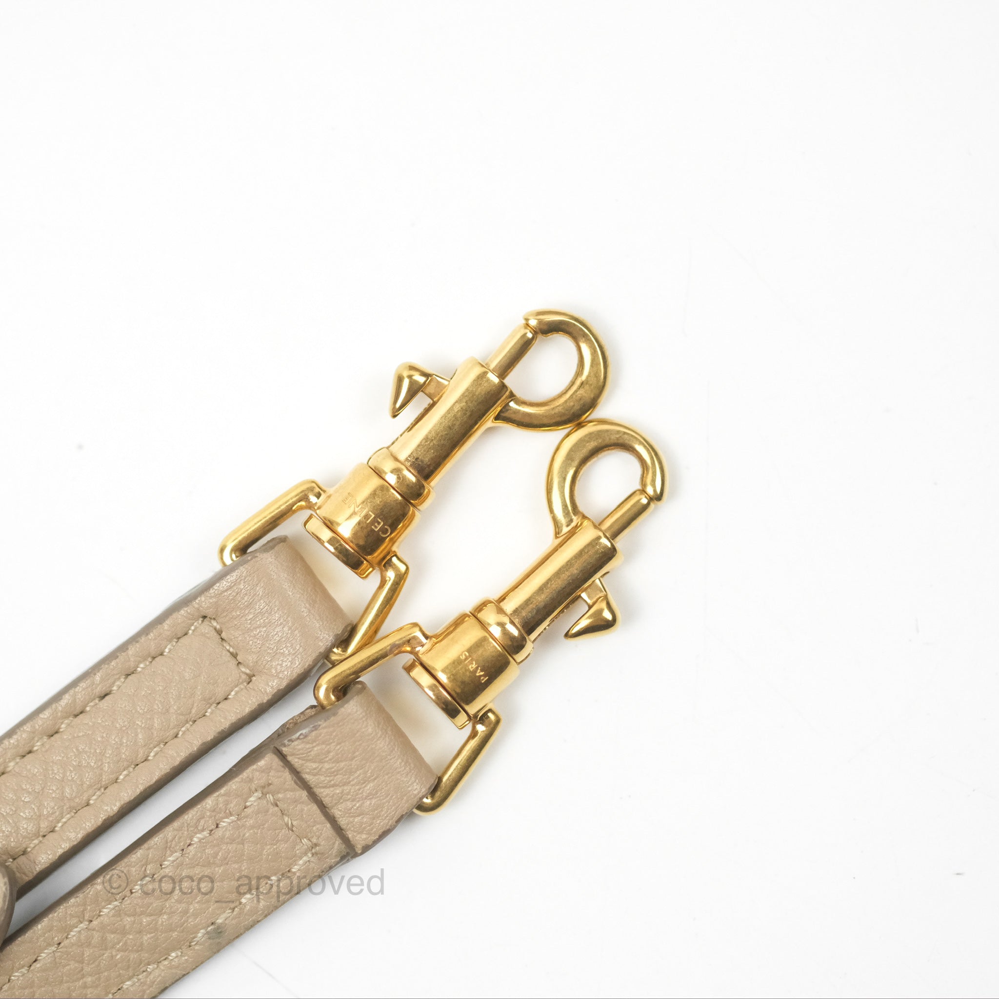 Celine Nano Belt Bag in Light Taupe Grained Calfskin with Gold Hardware - Perfect for Everyday Use, Work & Travel