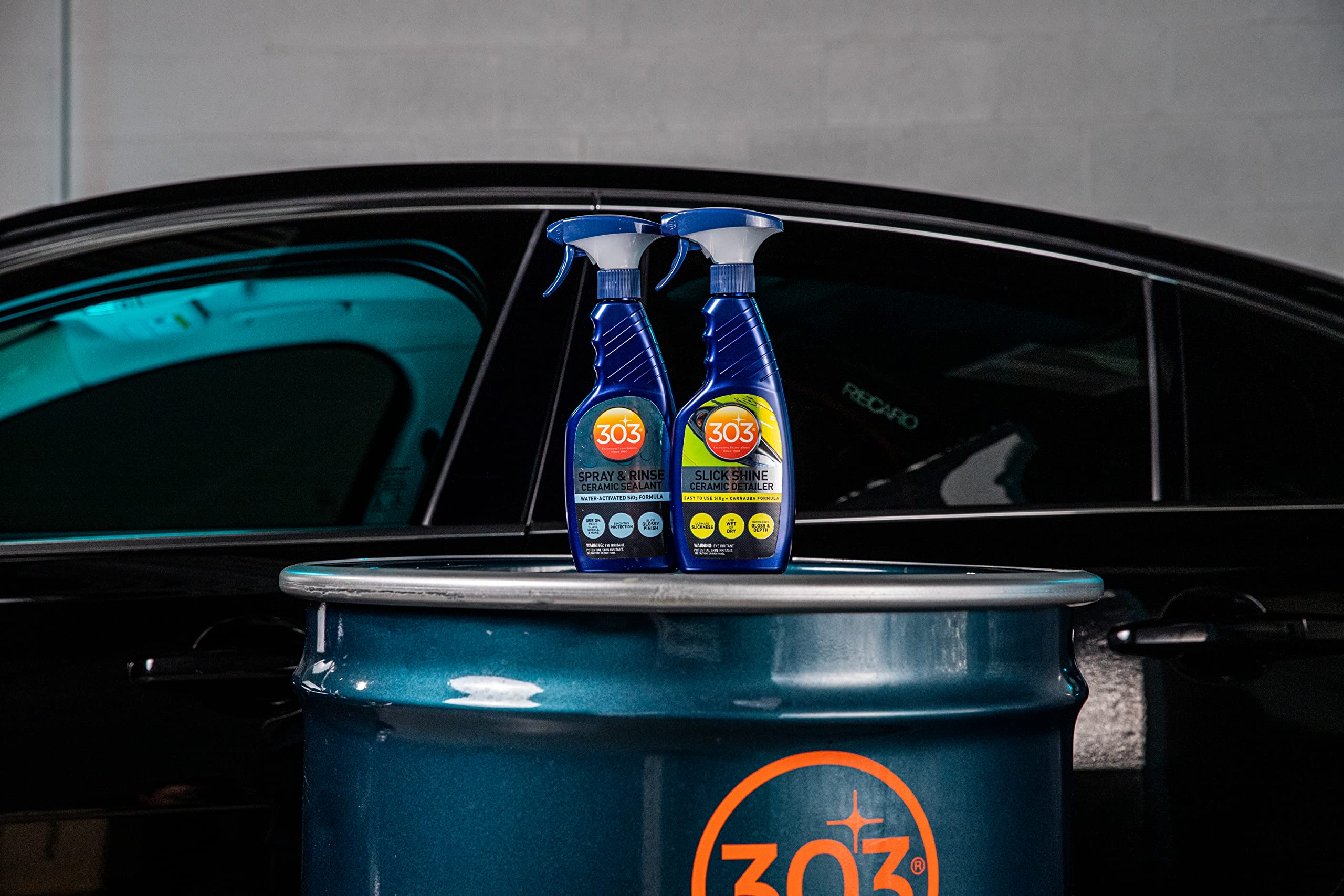 303 Products Spray & Rinse Ceramic Sealant - Quick Water-Activated SiO2 Ceramic Coating for Cars - 6 Months Protection & Water Repellent - Easy to Apply 16oz (Pack of 1) - Perfect for Car Detailing, Paint Protection & Long-Lasting Shine