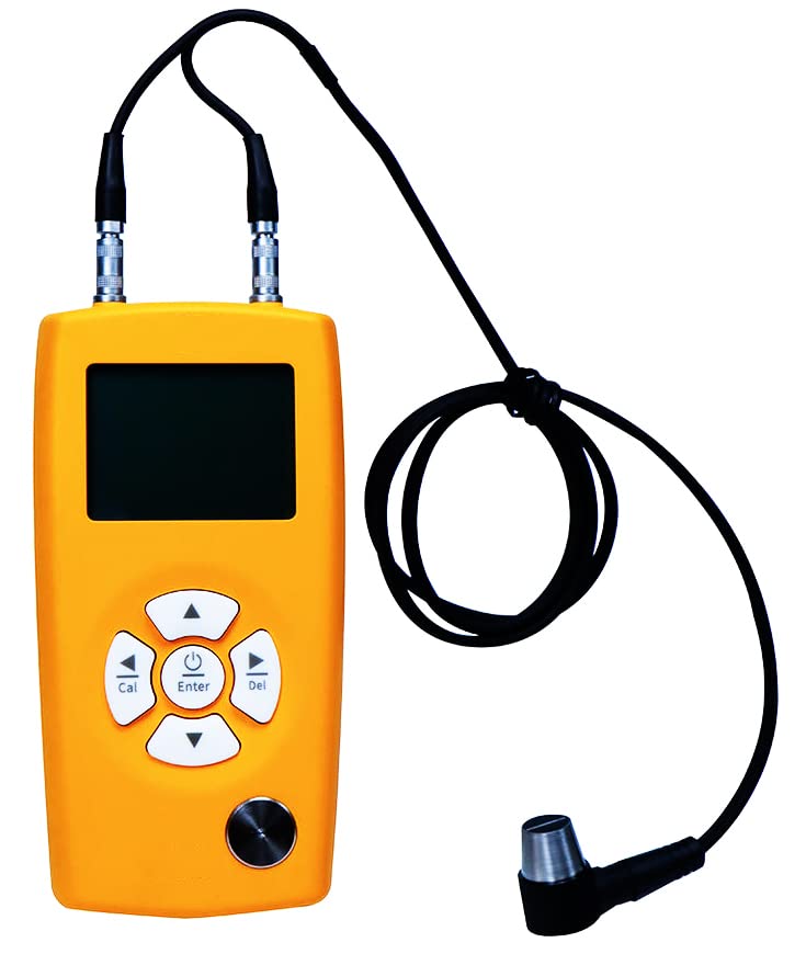 Digital Ultrasonic Thickness Gauge - 0.8-350mm (0.03-13.77in) Range, 0.01mm Resolution - Metal, Plastic, Ceramic & Glass Thickness Tester - Industrial & DIY Material Measurement Device for Pipes, Tanks, Automotive Parts & Construction Materials