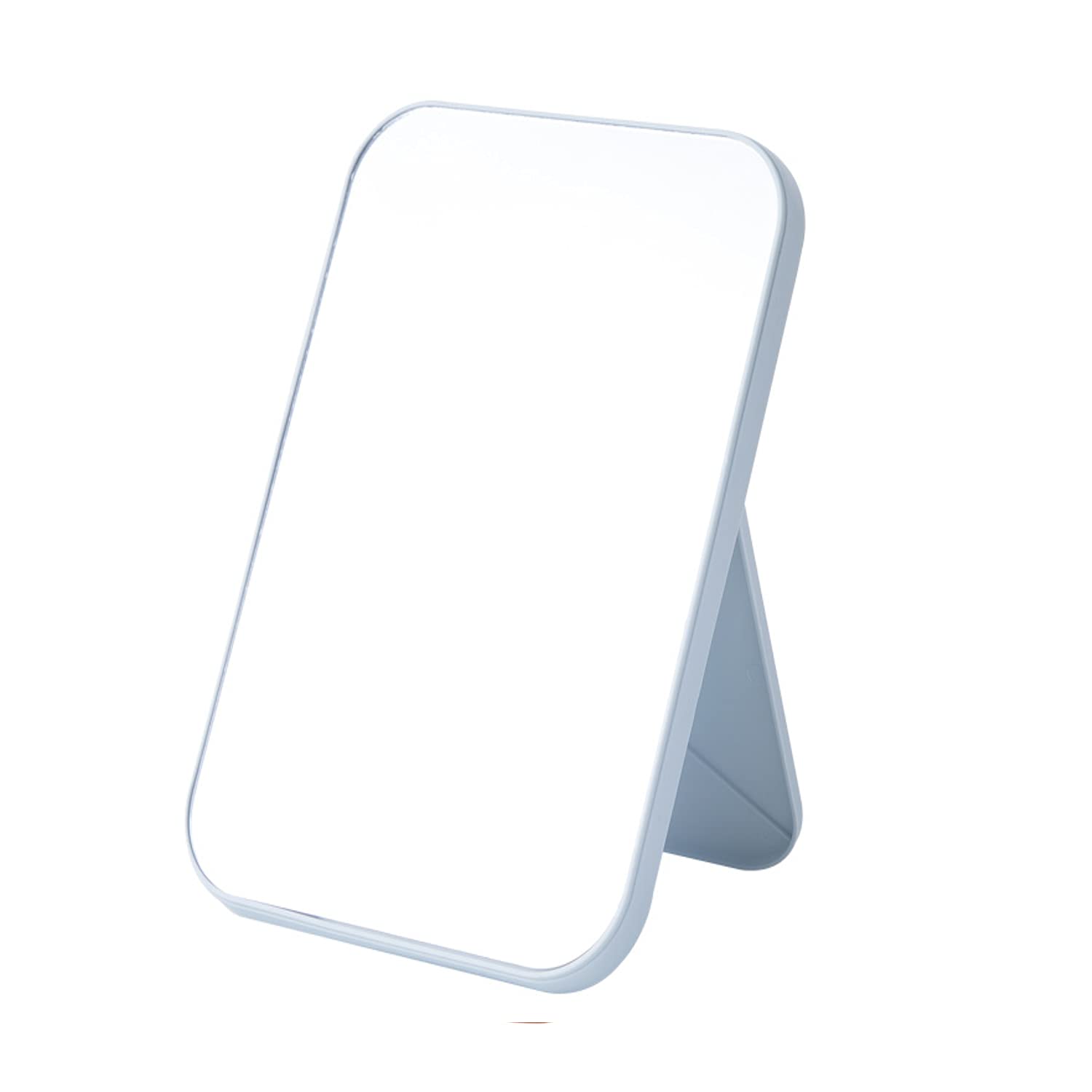Pepplo Foldable Desktop Makeup Mirror - Portable Square Vanity Mirror with LED Lights for Women | Perfect for Home, Travel & Dorm Room (Blue)