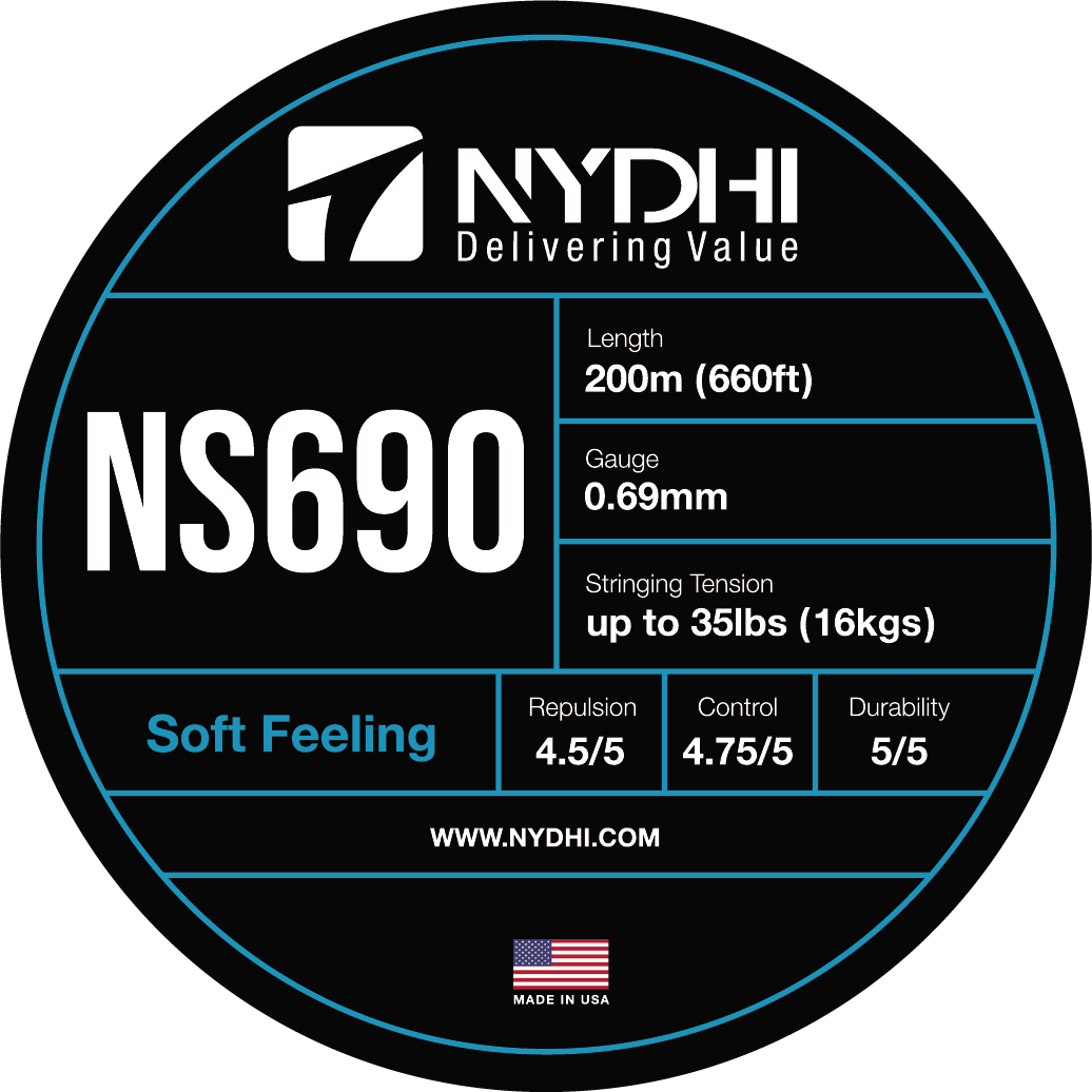 Nydhi NS690 High Durability Badminton String Reel - 200m for Professional & Recreational Players - Perfect for Tournament Play & Training Sessions