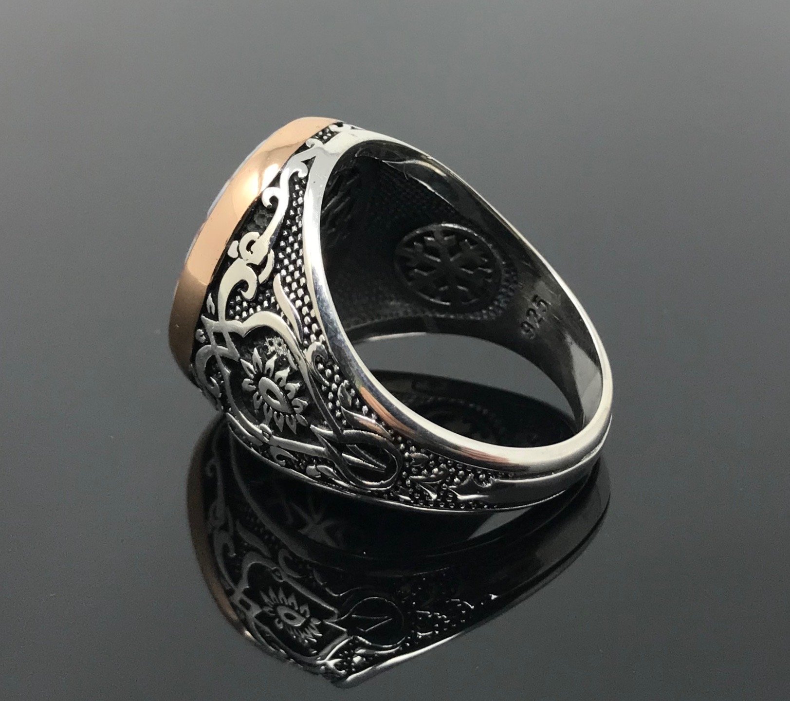 KAR 925K Sterling Silver Enameled American Flag Men's Ring - Special Edition K61L - Patriotic Jewelry Gift for Him, Veterans Day, Independence Day & Everyday Wear