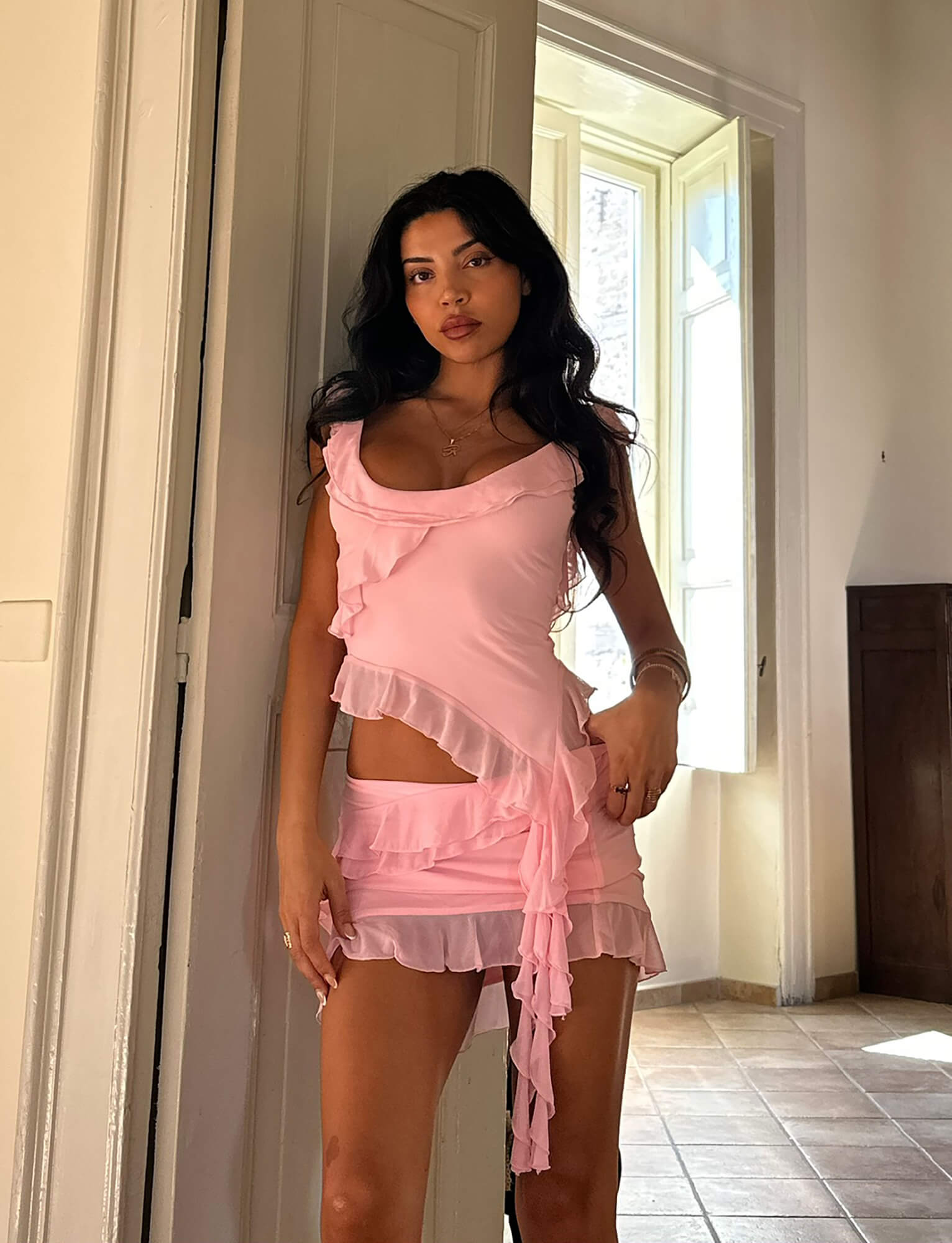 STORMI TOP PINK : Soft Baby Pink Women's Blouse - Perfect for Casual Outings, Dates, and Everyday Wear