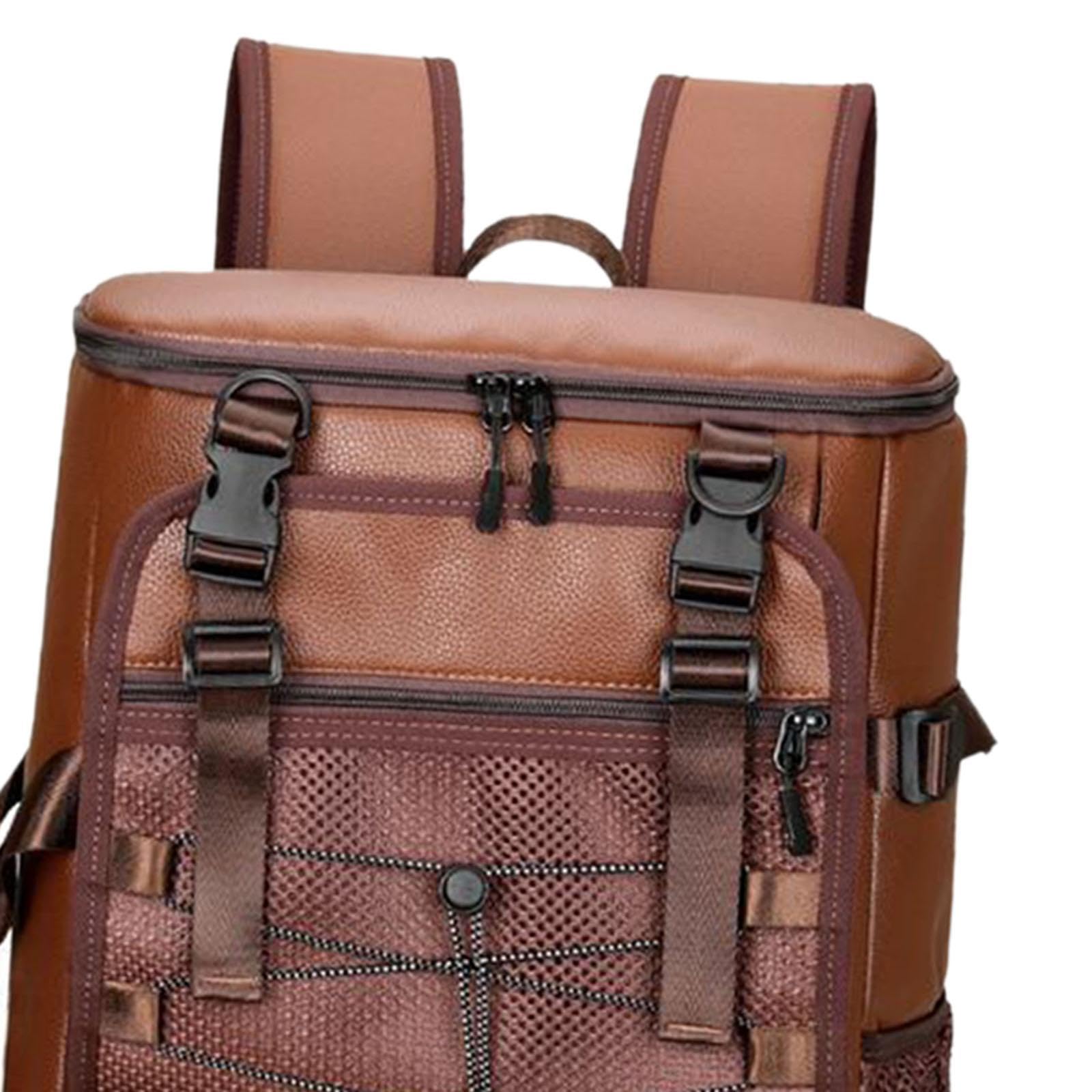 Premium PU Leather Skateboard Backpack for Men - Durable Longboard & Laptop Bag - Perfect for Commuting, School & Skate Park Adventures