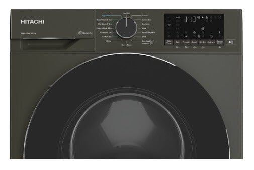 Hitachi BD D100YFVEM Front Load Washer Dryer with Steam & Hygiene Inverter - Energy Efficient Laundry Solution for Small Spaces & Apartments