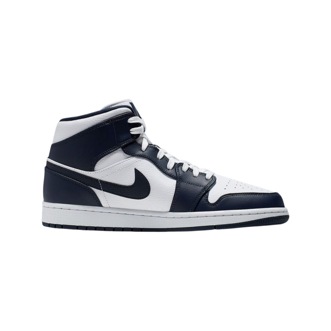 Air Jordan 1 Mid Sneakers - Obsidian, White & Metallic Gold Colorway - Men's Basketball Shoes for Casual Wear & Street Style