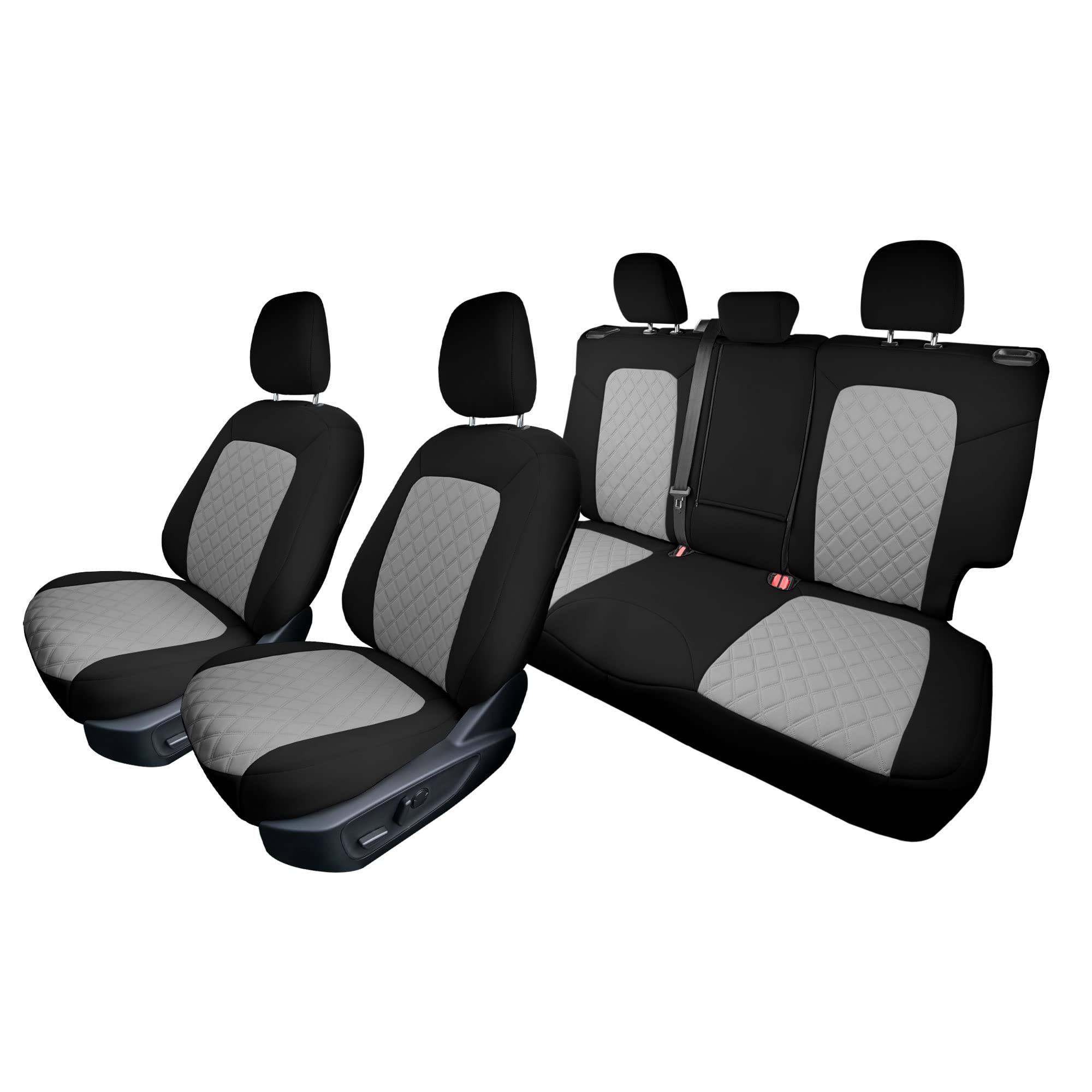 FH Group Custom Fit Neoprene Seat Covers for 2021-2022 Ford Bronco Sport - Water Resistant Neosupreme Full Set (Gray) | Perfect for Off-Roading, Camping & Daily Commute