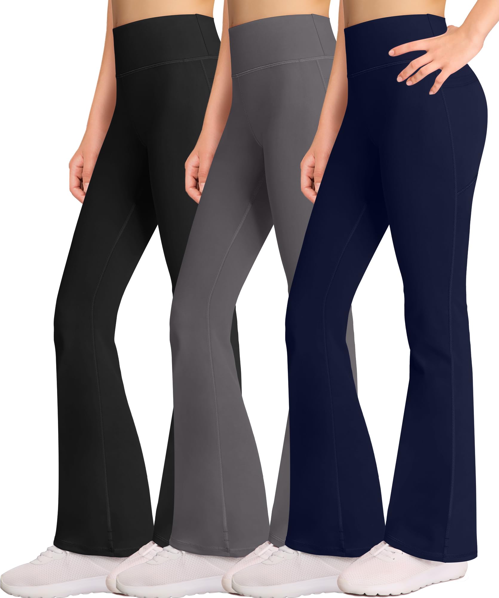 AENLLEY Girls Bootcut Yoga Pants with Pockets - High Waisted Stretchy Flare Leggings for Teens & Kids | Perfect for Dance, Yoga, School & Casual Wear