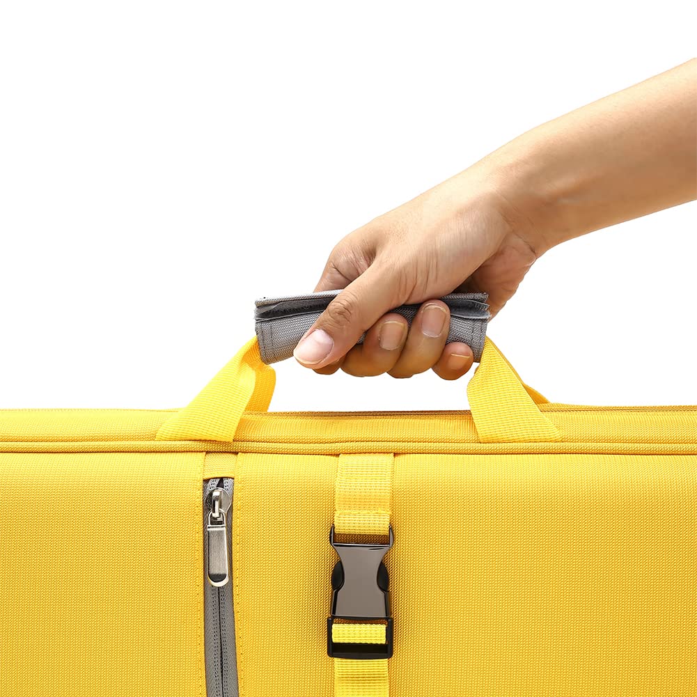 TROUFY 4x4 Pool Cue Case - Durable Yellow Backpack for Carrying 4 Pool Cue Sticks - Protective Billiard Equipment Storage - Perfect for Pool Players & Tournament Travel