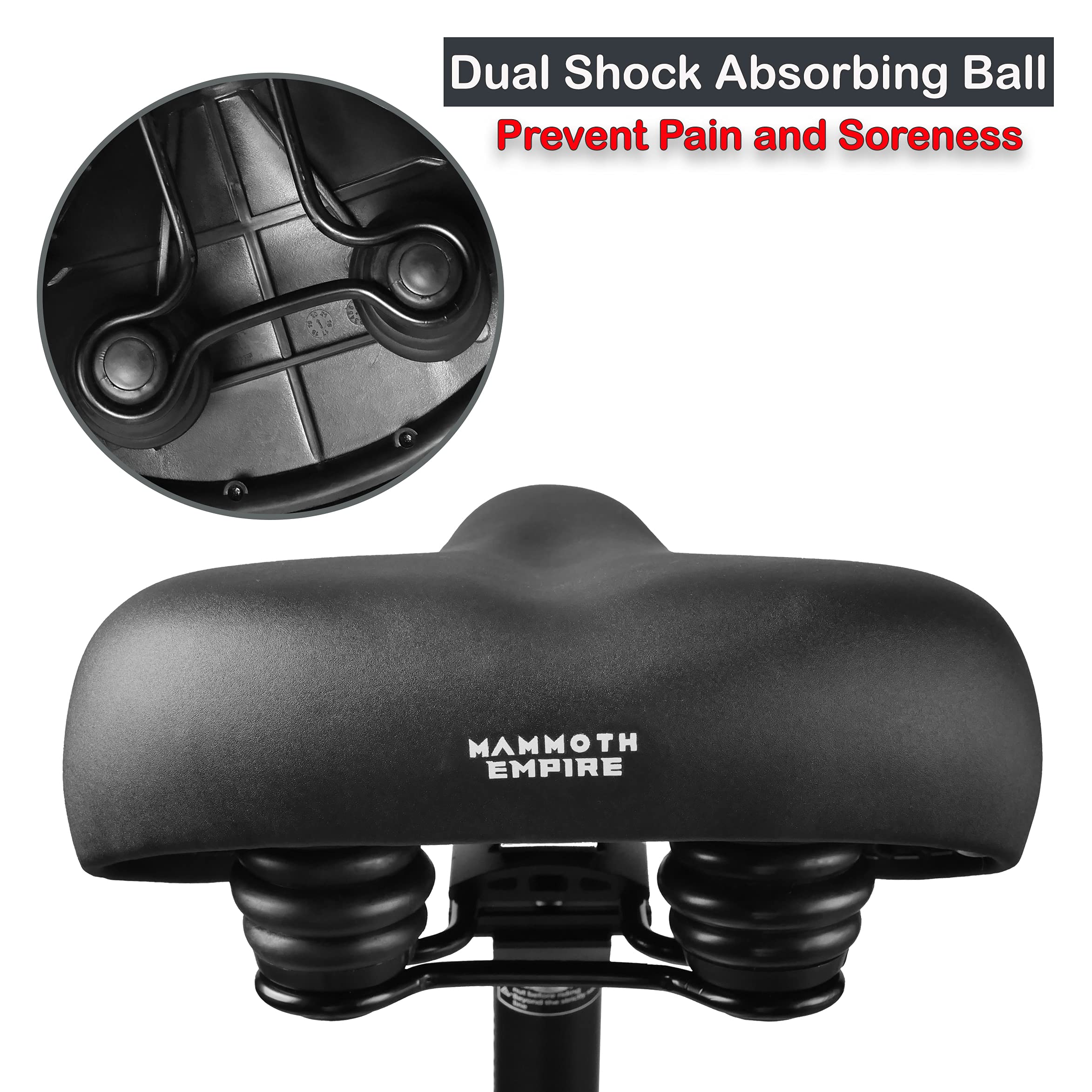 Comfortable Wide Bike Seat for Women & Men - Padded Mountain & Road Bike Saddle - Perfect for MTB, Cycling, Commuting & Long Rides