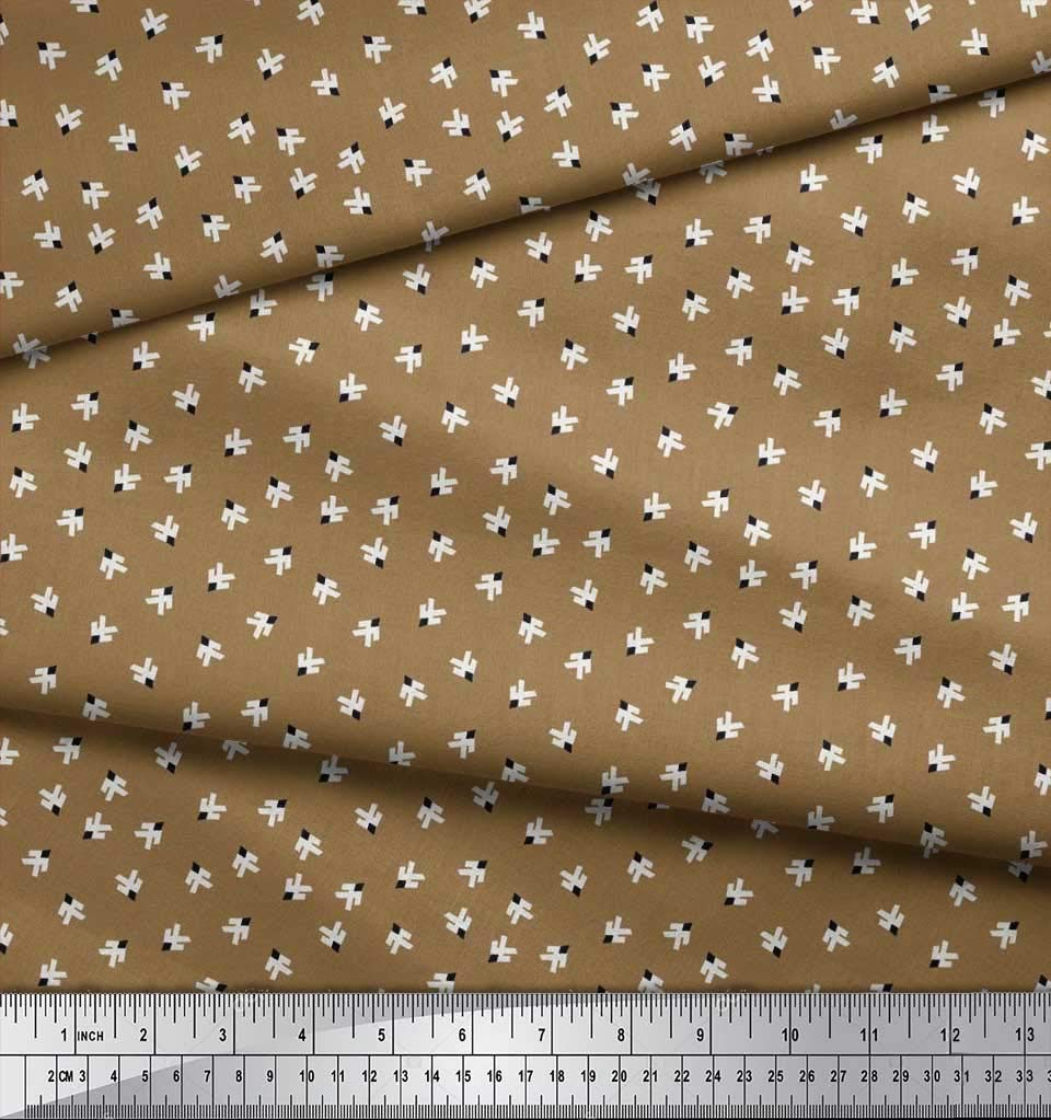 Soimoi Brown Georgette Viscose Fabric by The Yard - 42
