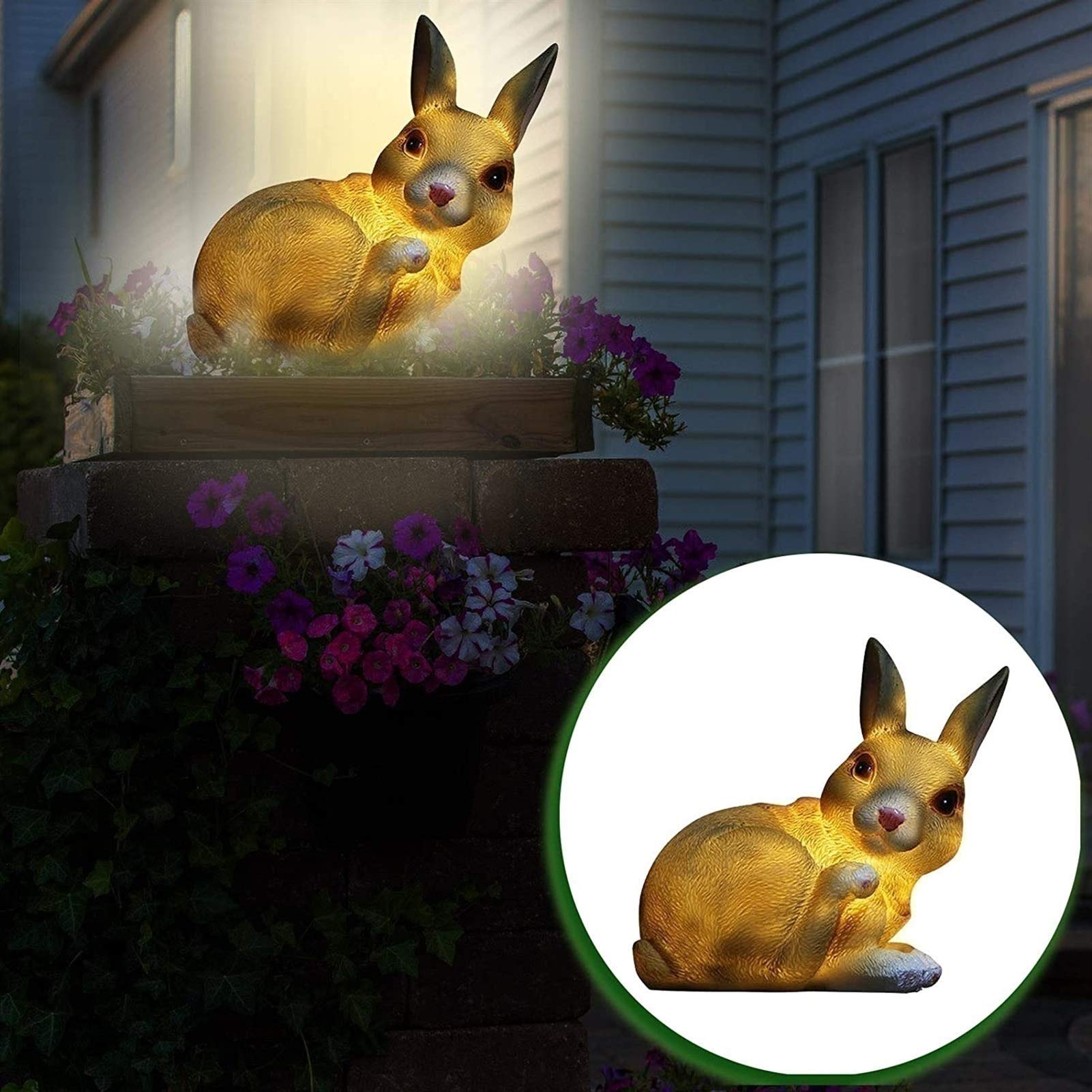 Solar-Powered Small Animal Resin LED Statue Light - Cute Puppy Design for Garden, Yard, Patio & Home Decor | Weatherproof Outdoor Lighting for Pathways, Flower Beds & Nighttime Ambiance