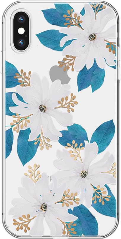 Blue and Gold Clear Floral