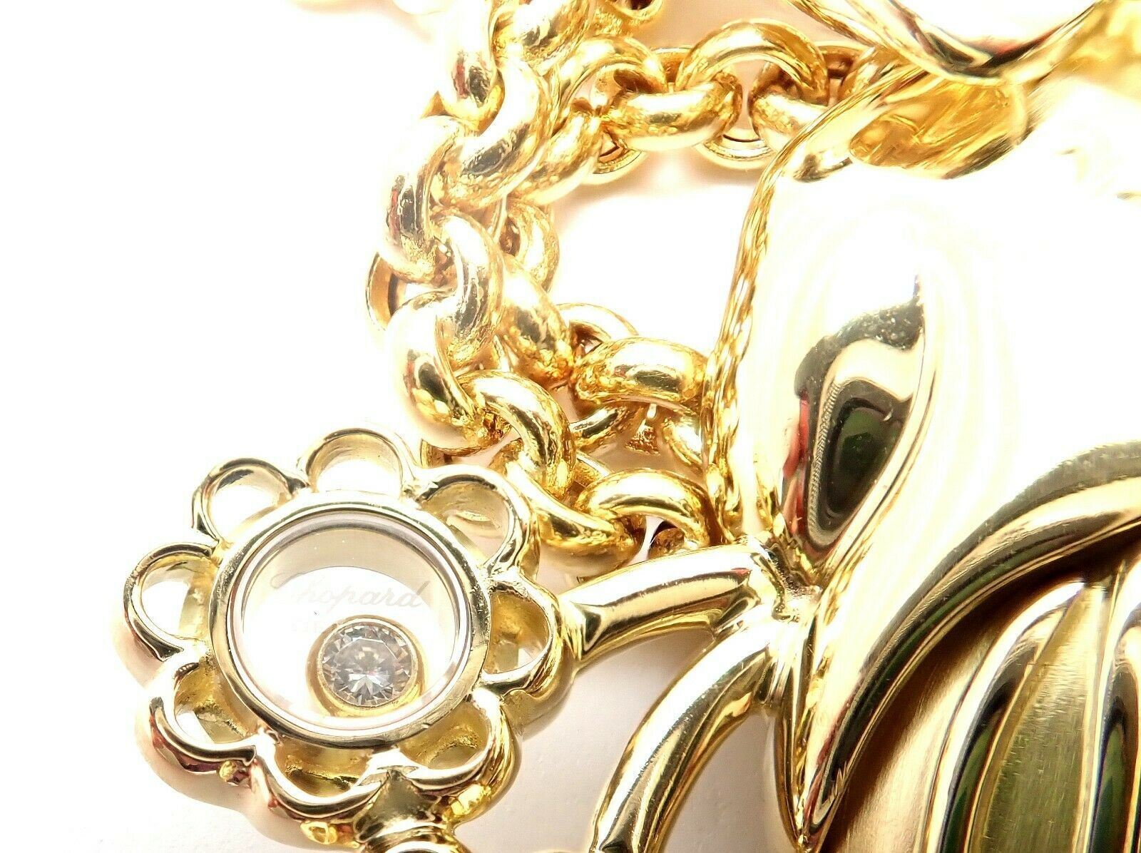 Authentic Chopard 18k Yellow Gold Large Happy Clown Flower Pendant Necklace - Luxury Jewelry Gift for Women, Perfect for Anniversaries & Special Occasions