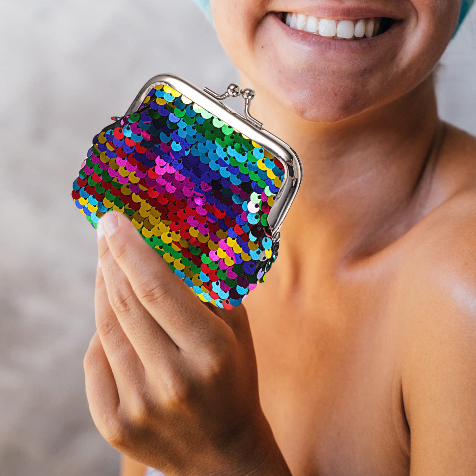 TENDYCOCO Women's Sparkly Sequins Wristlet Clutch Bag - Small Coin Purse & Wallet for Women & Girls - Perfect for Parties, Weddings & Night Out Accessories