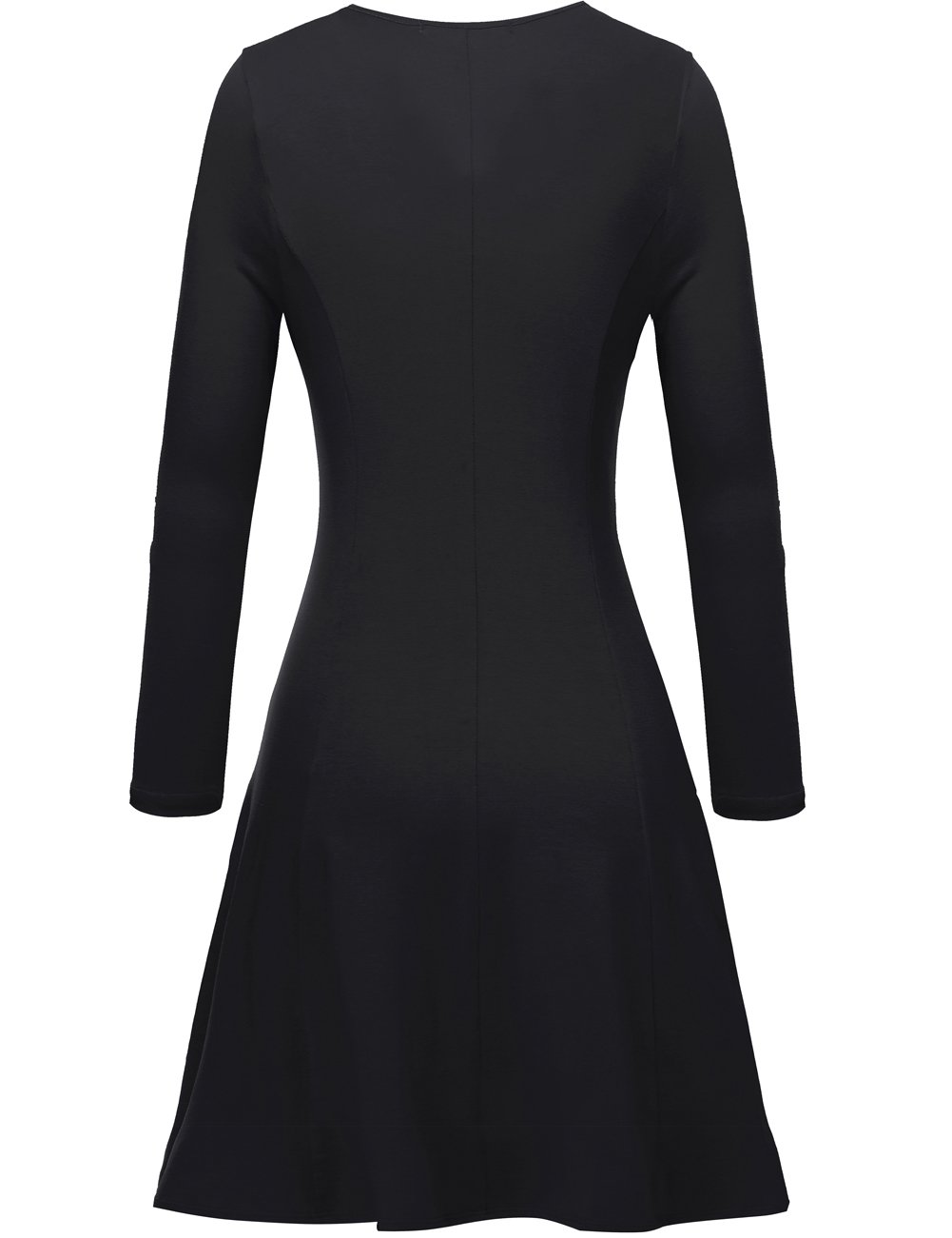 Aphratti Women's Long Sleeve Spring Dress - Casual Crew Neck A-Line Skater Dress with Flare Fit | Perfect for Office, Date Night & Spring Outings