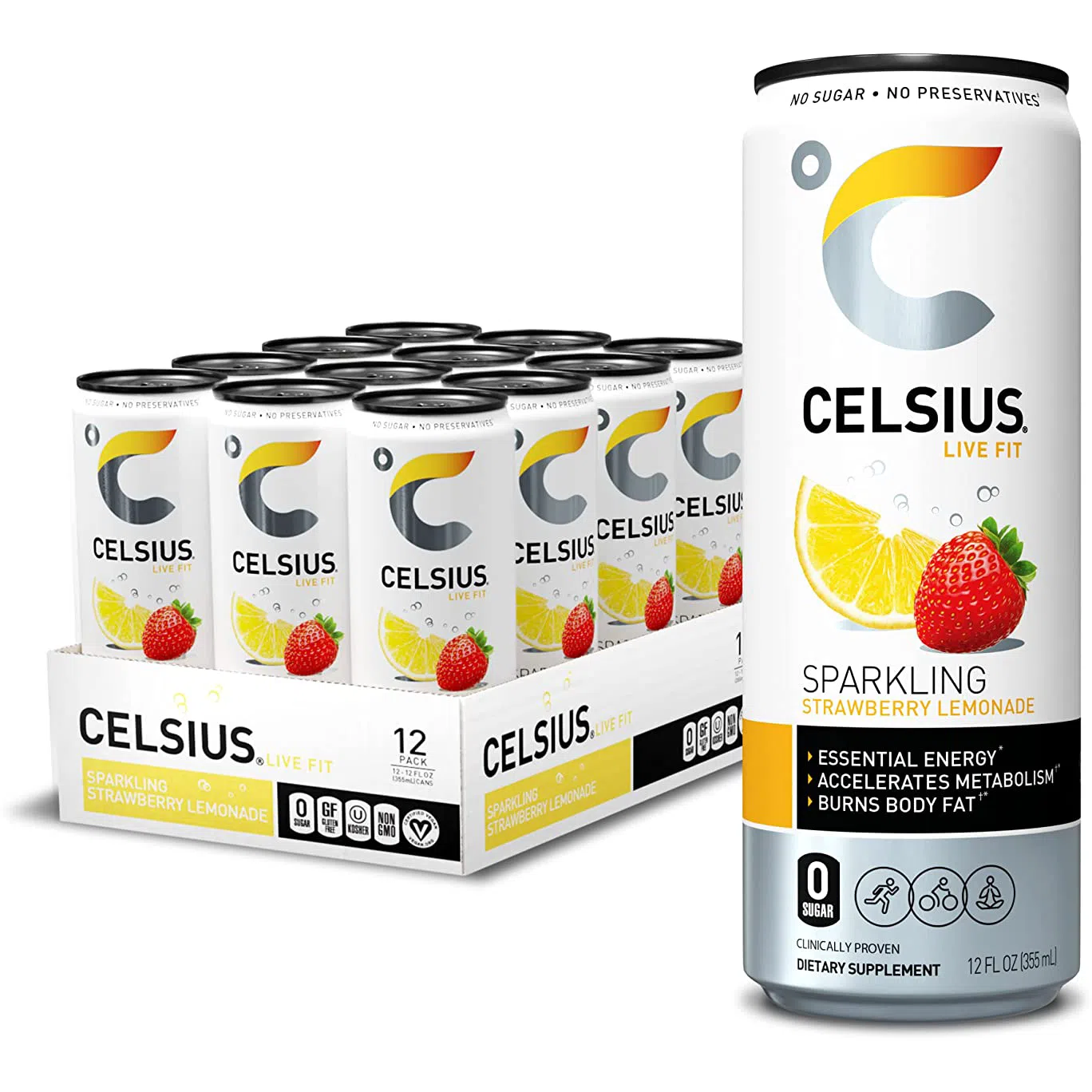 Celsius Energy Drink - Sugar-Free Fitness & Workout Booster - Natural Energy for Gym, Running & Active Lifestyle