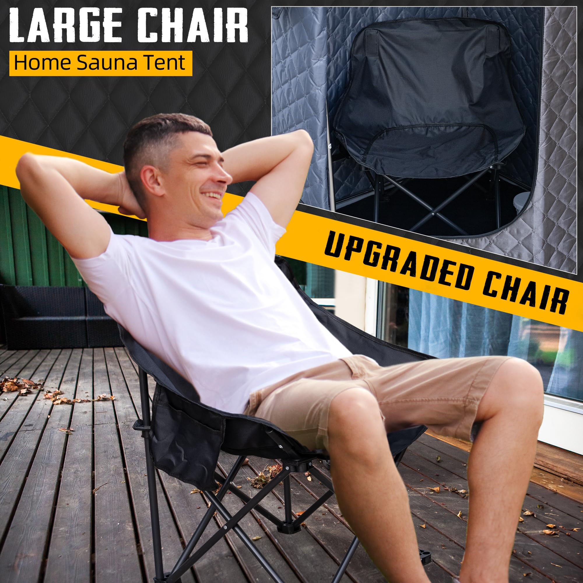 XL Portable Sauna Box with 4L Steamer - 1400W Personal Home Sauna with Large Chair & Remote Control (Gray) | Perfect for Relaxation, Detox & Weight Loss at Home