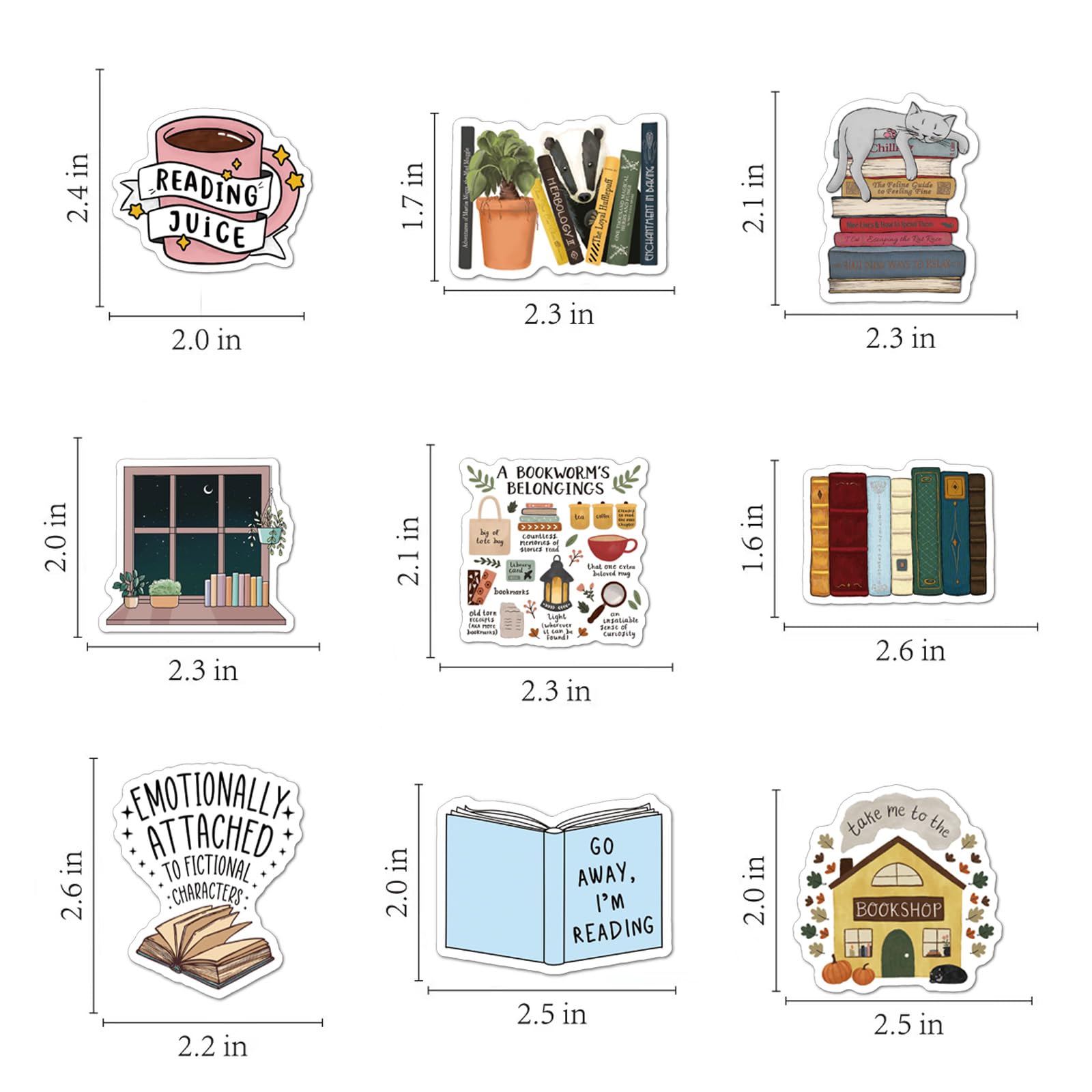 Book Lovers Stickers for Kindle & Laptop - Aesthetic Bookish Reading Stickers for Adults, Funny Journal Decals, Clear Case Accessories - Perfect for Booktok Fans, Reading Journals & Device Customization