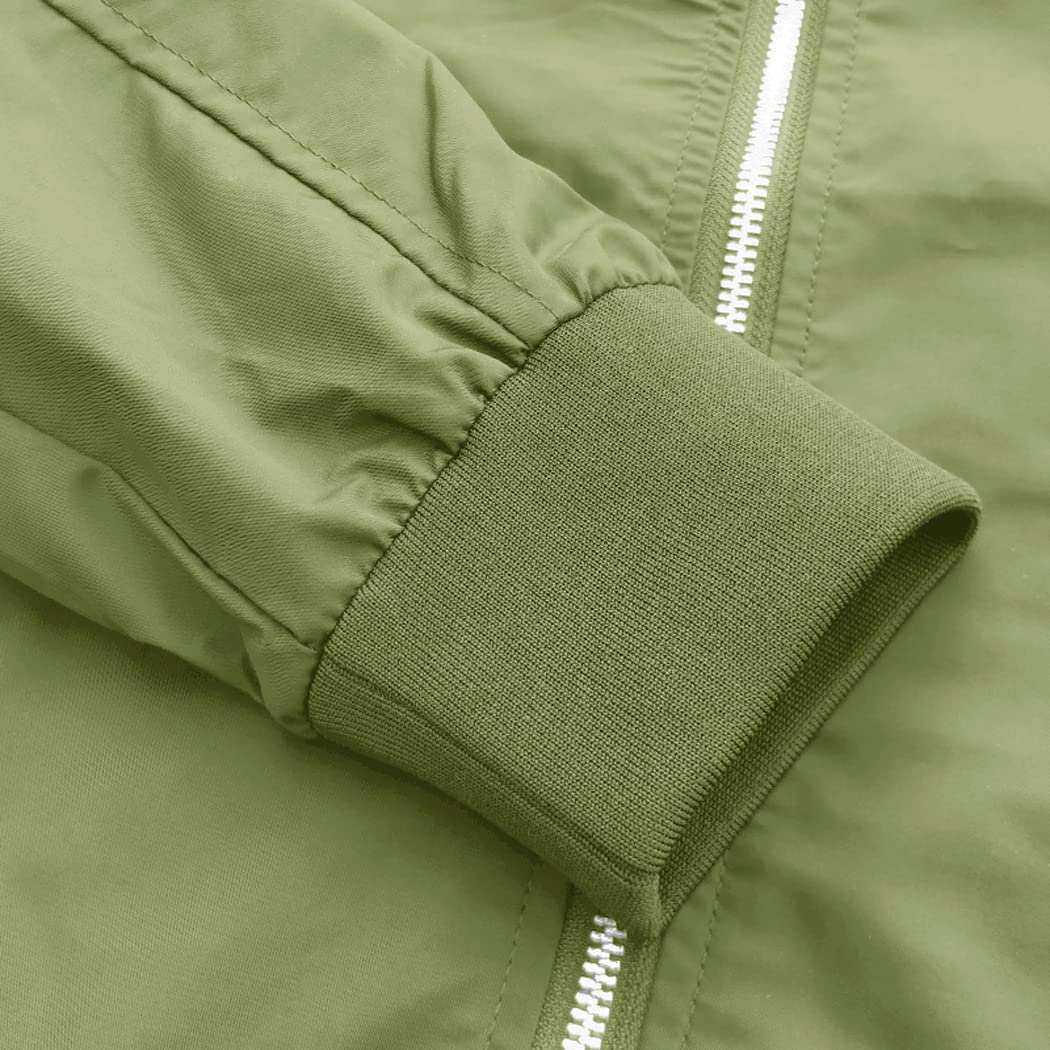 Lightweight Men's Bomber Jacket - Full Zip Windbreaker for Spring & Fall - Casual Outerwear Coat for Everyday Wear & Outdoor Activities
